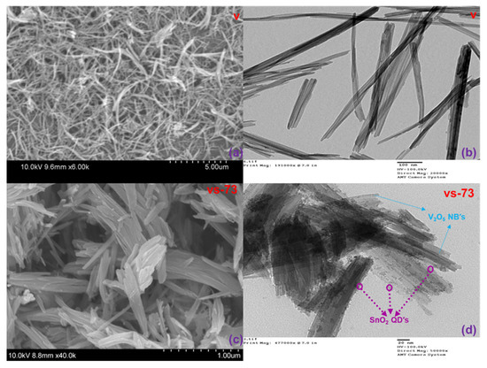 SnO2 Quantum Dots Distributed along V2O5 Nanobelts for