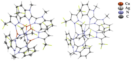 Tetranuclear Copper(I) and Silver(I) Pyrazolate Adducts with