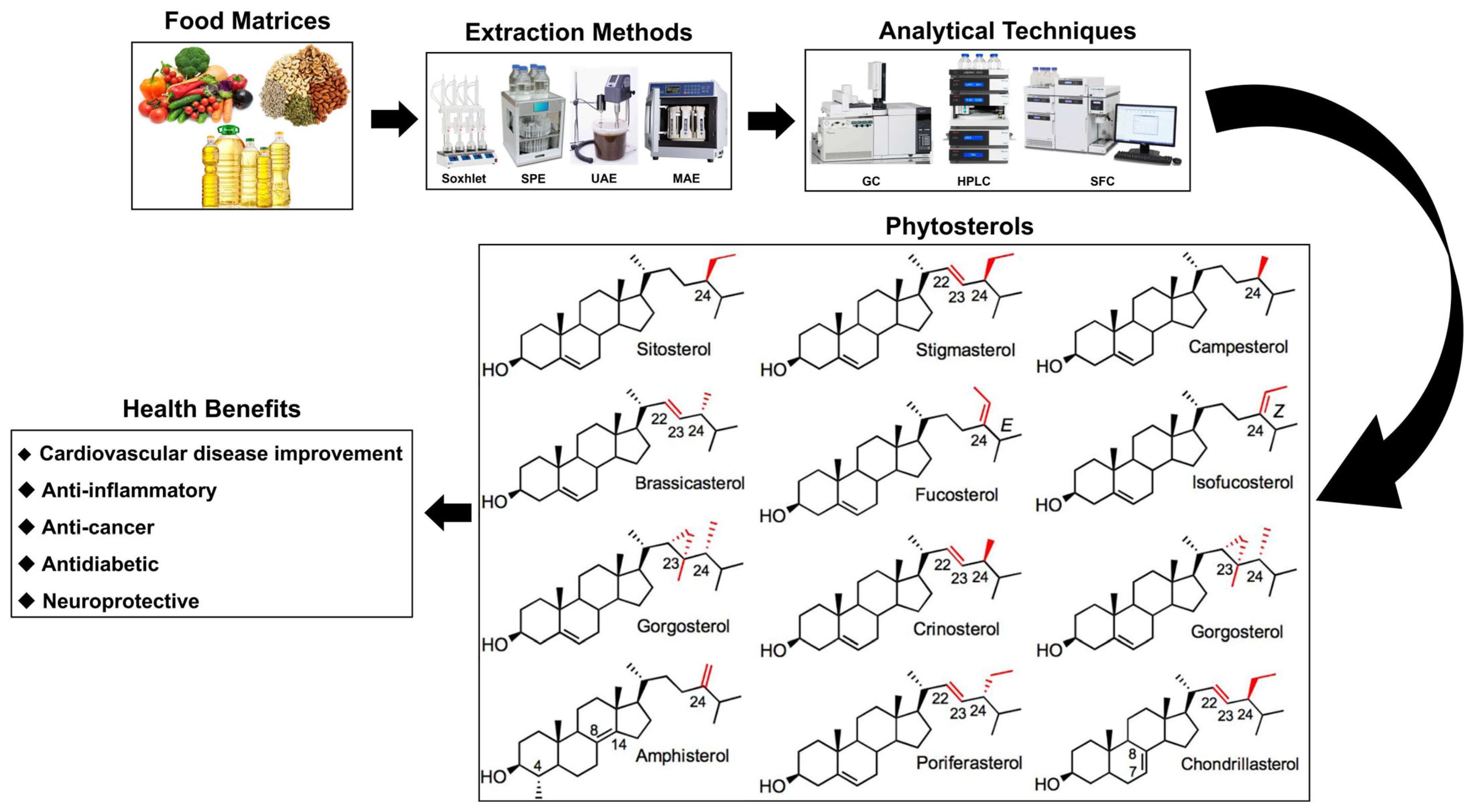 Phytosterols: Extraction Methods, Analytical Techniques, and