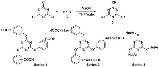 r s-Triazine-Based Ligands Possessing Identical Heteroatom
