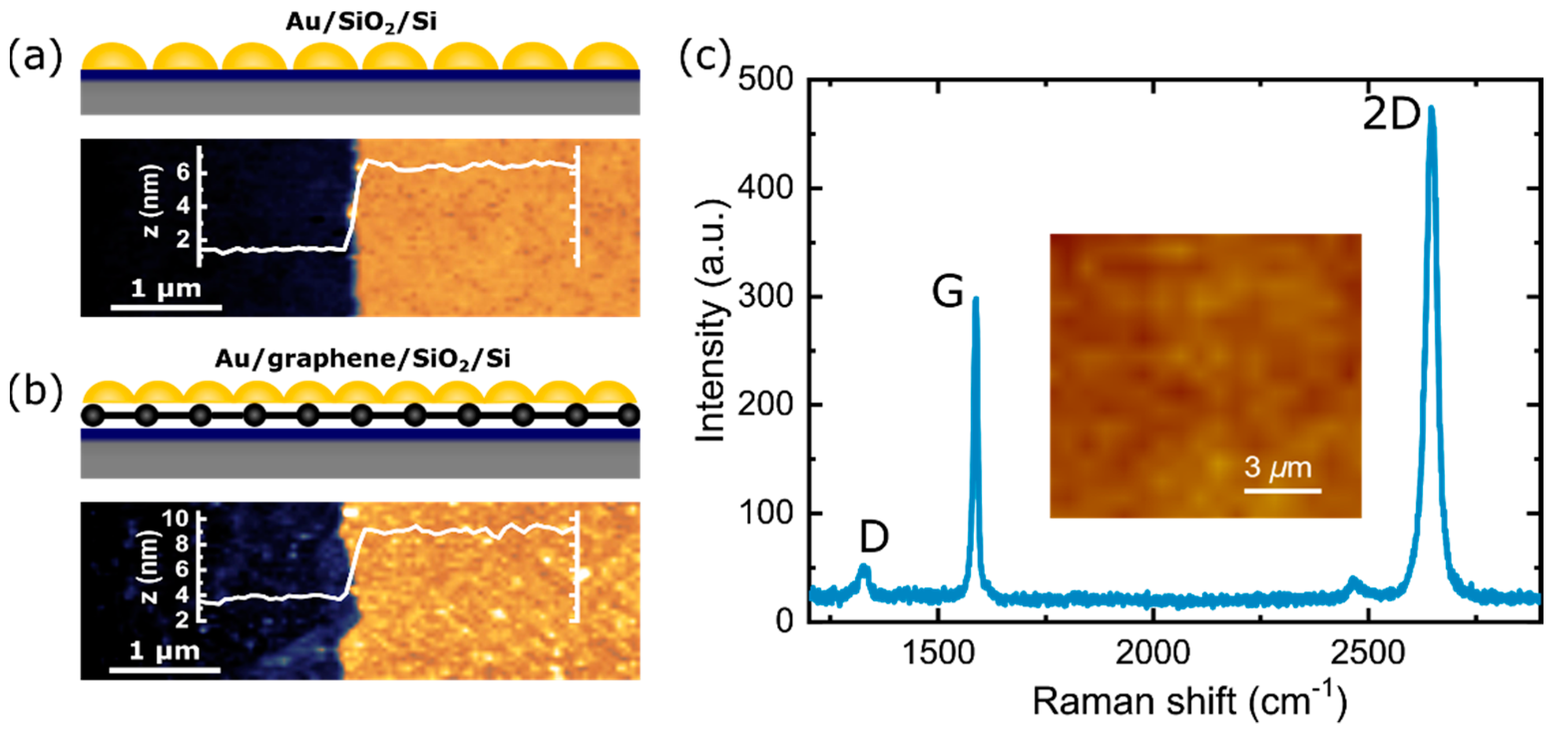 Surface-Enhanced Raman Spectroscopy on Hybrid Graphene/Gold