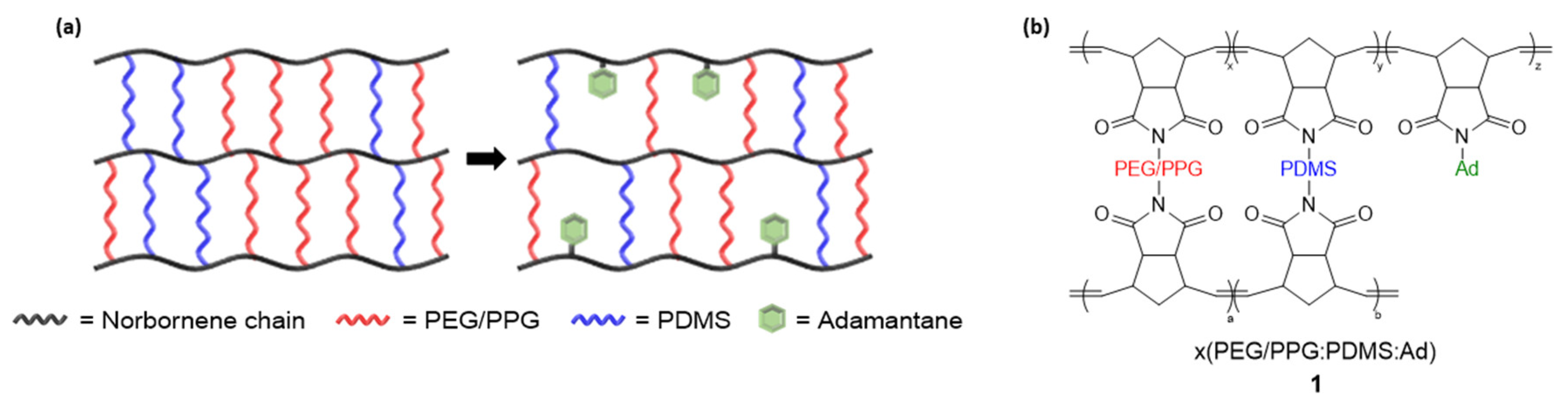 Polymers Free FullText PEG/PPGPDMSAdamantaneBased Crosslinked