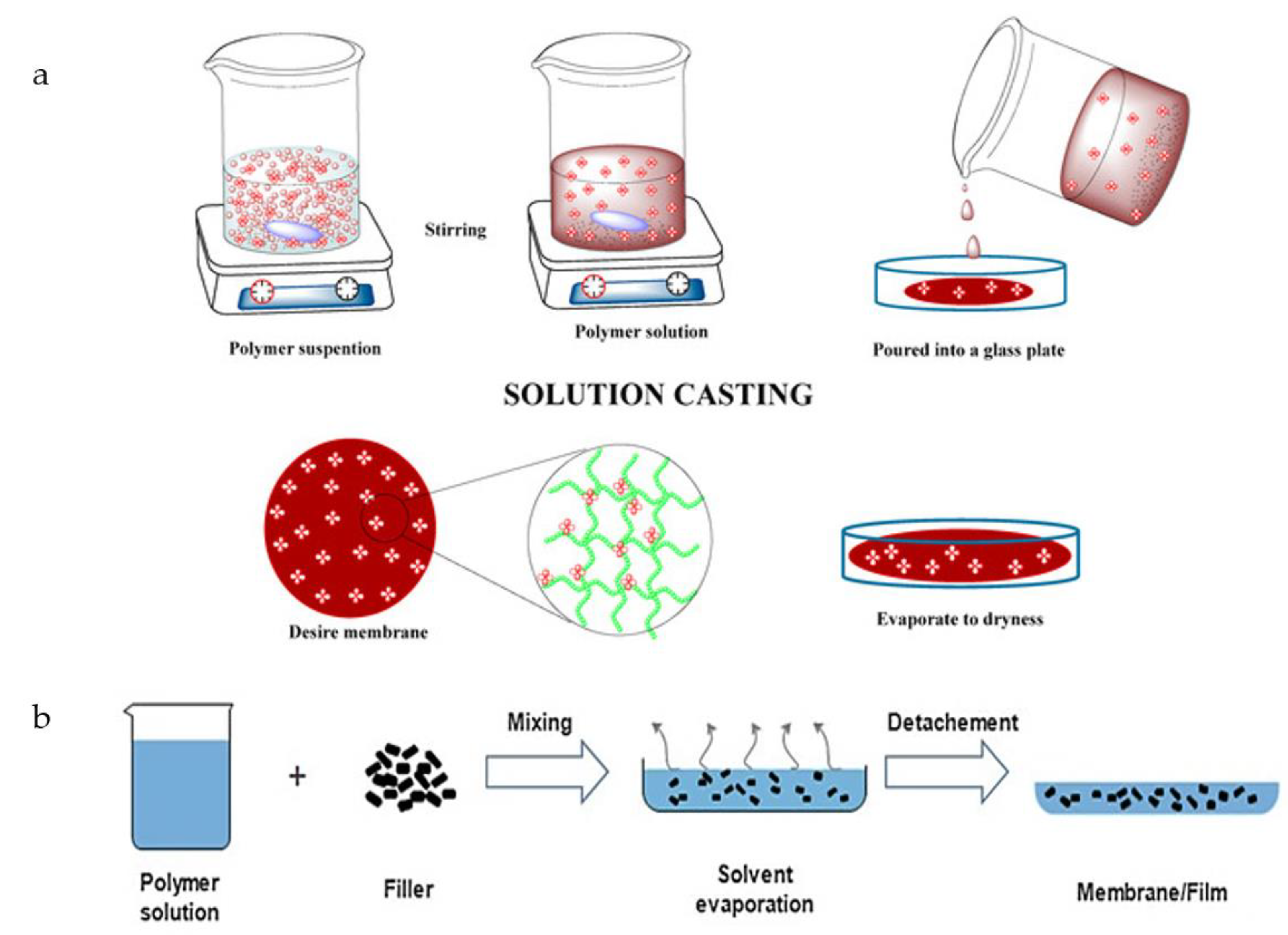 Casting methods. Polymer solution casting. Polymer solution Stirring. Stir casting method. Polymer nanocomposites.