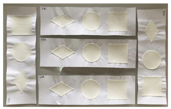 Materials found: Lisolene (a1,a2,a3), EVA (b), TNT (c), Sulfite paper