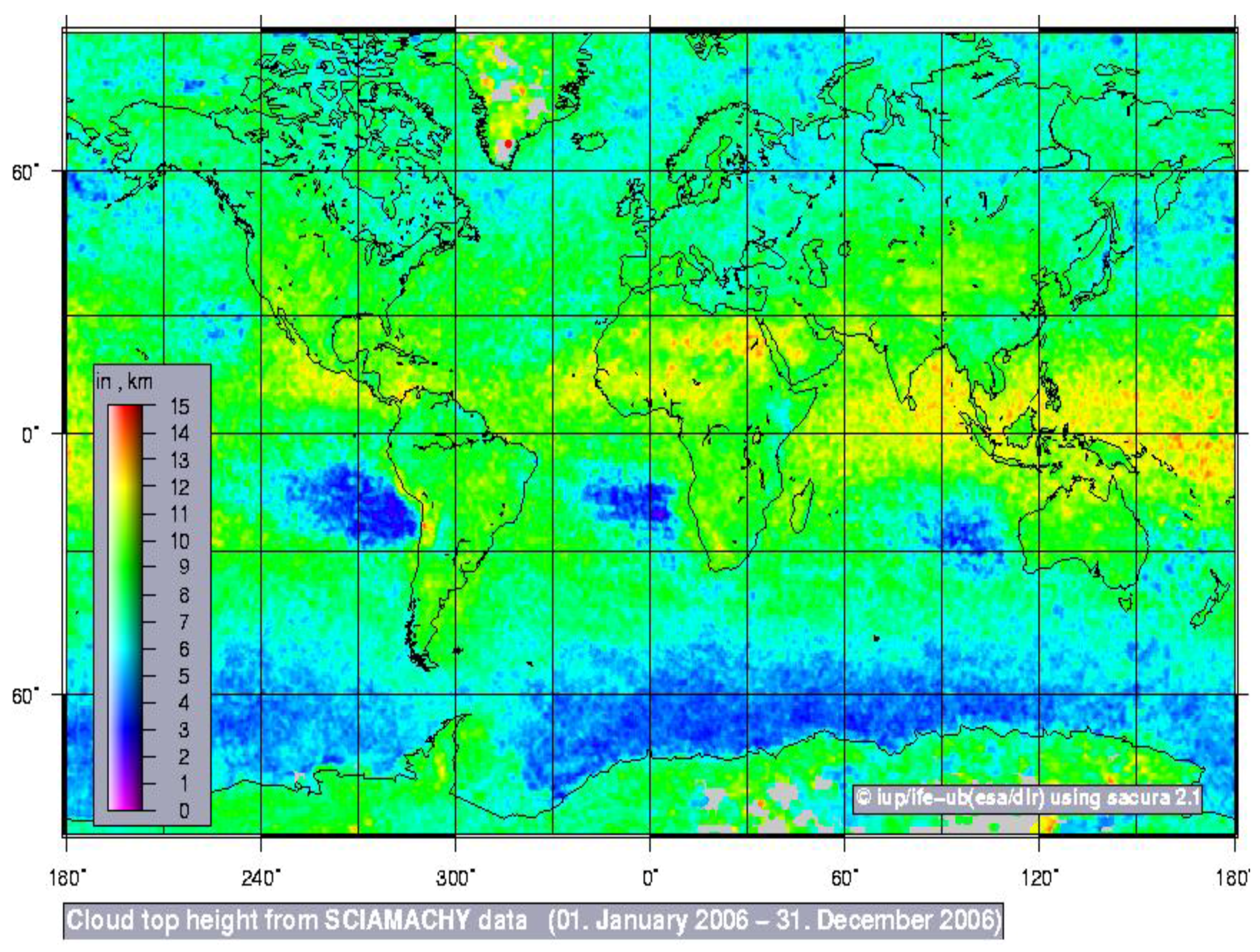 Global Distribution of Cloud Top Height as Retrieved from