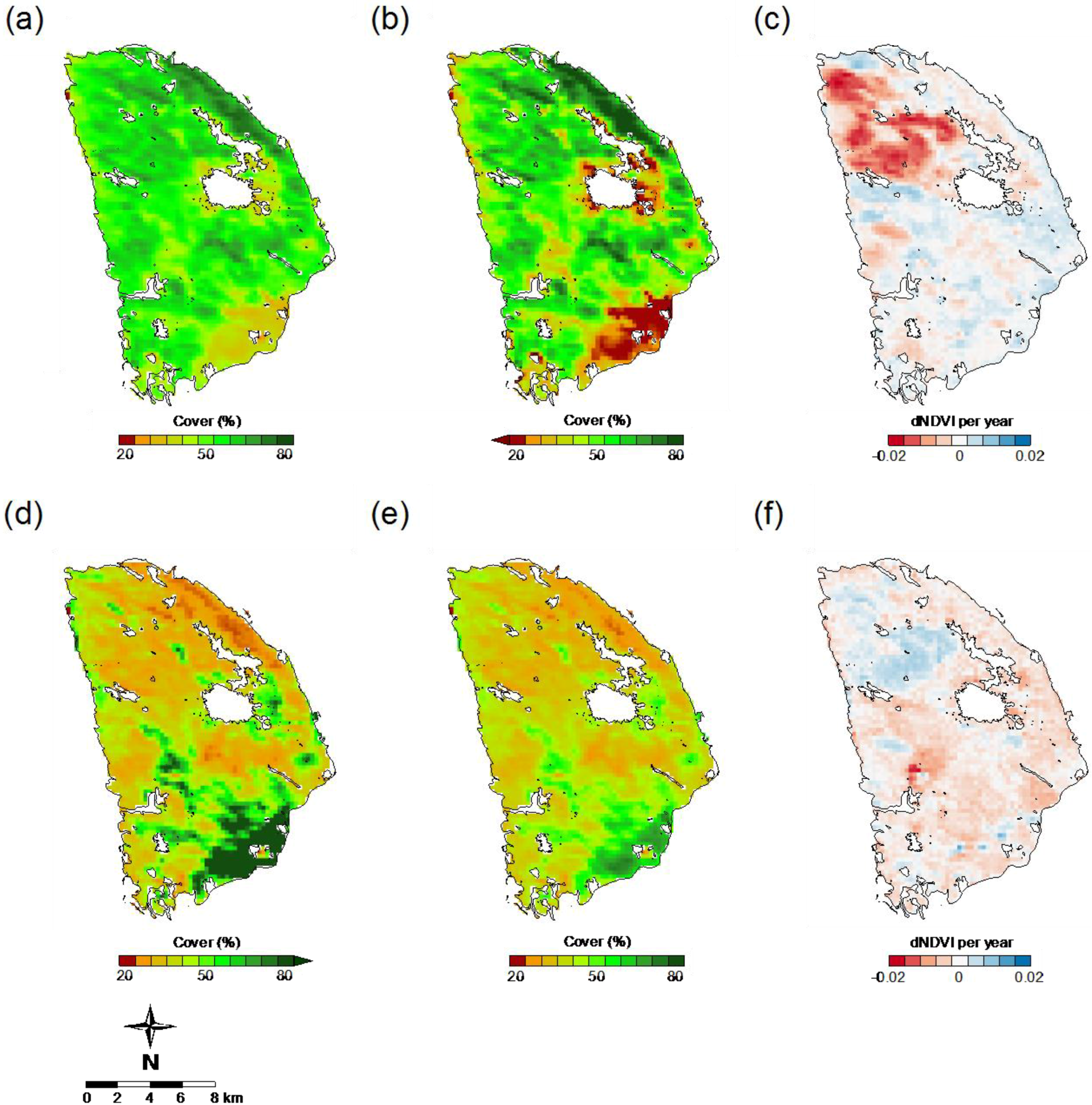 Карта с индексом ndvi