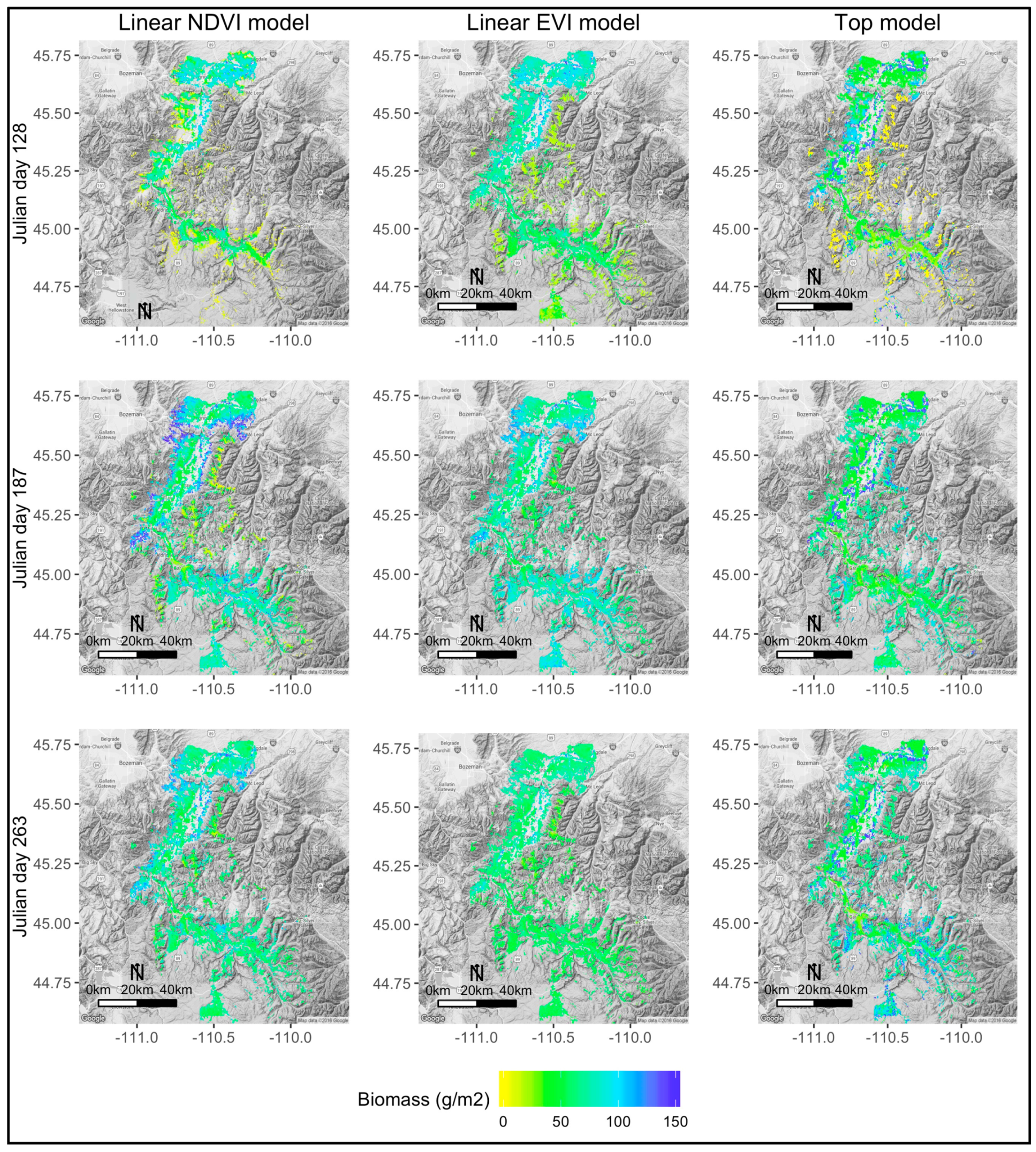 Карта с индексом ndvi