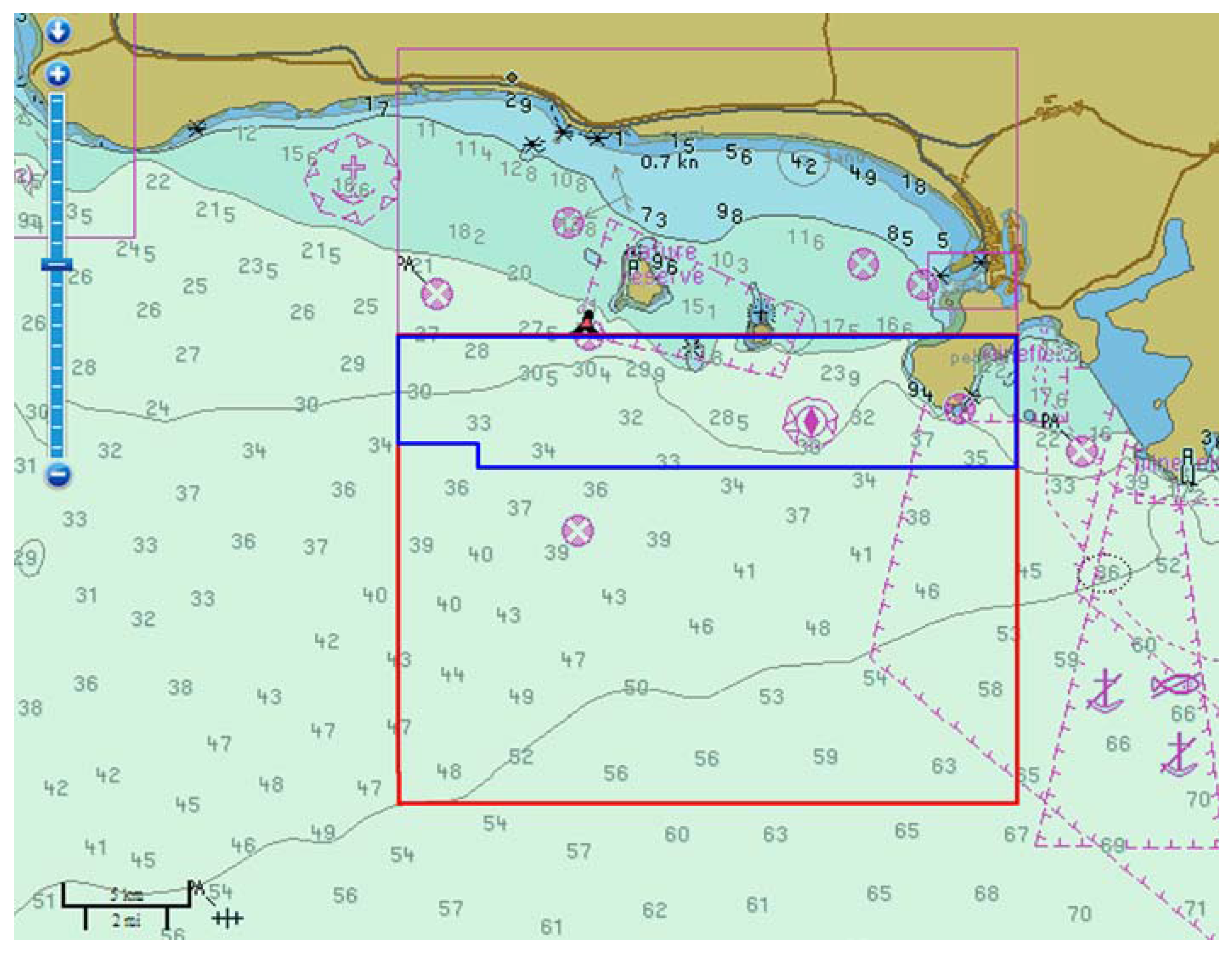 Underwater Topography Detection in Coastal Areas Using Fully
