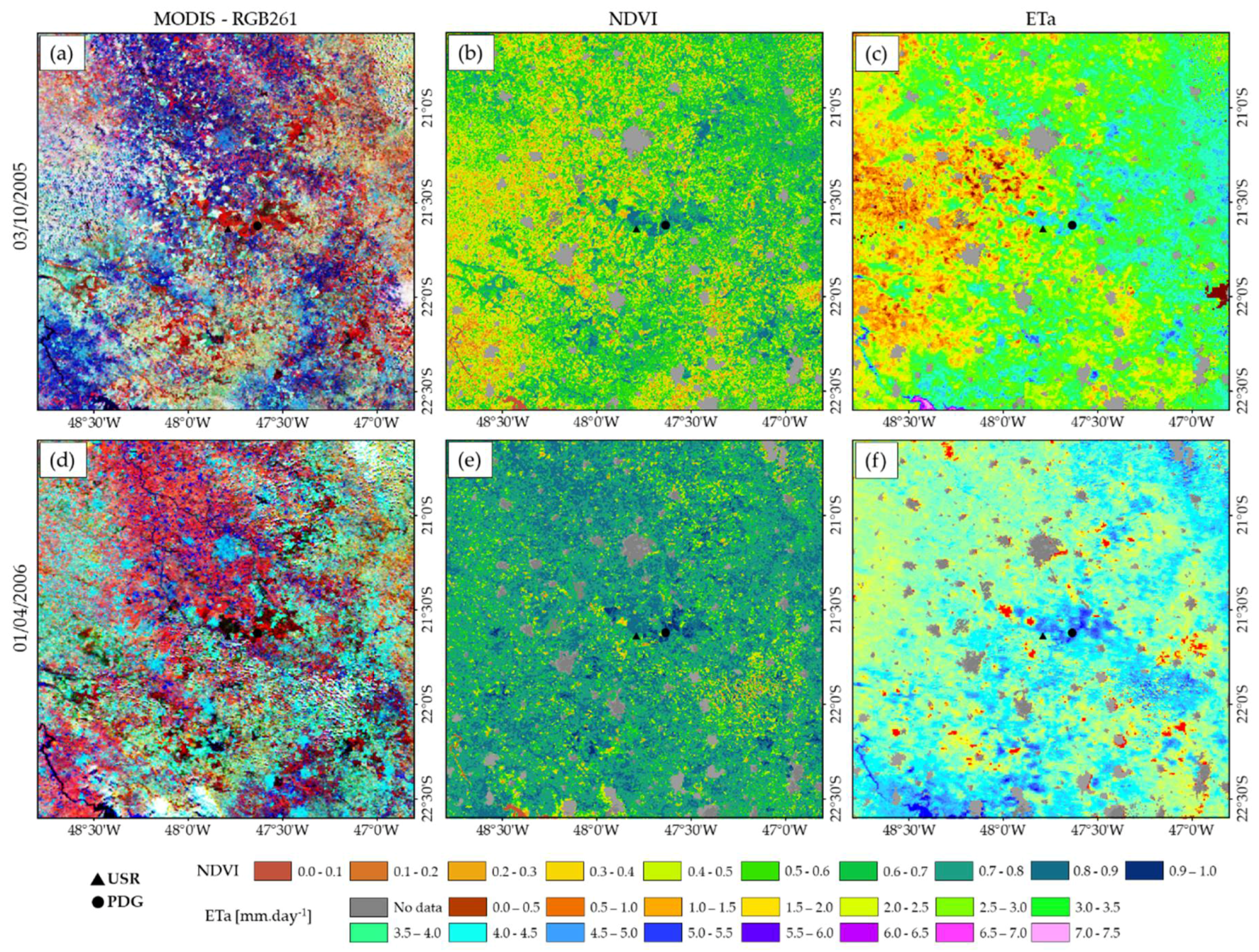 Карта с индексом ndvi