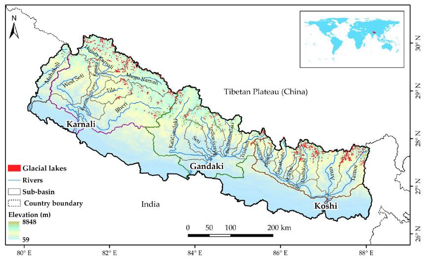 Map Of Nepal With Lakes Remote Sensing | Free Full-Text | Glacial Lakes In The Nepal Himalaya:  Inventory And Decadal Dynamics (1977–2017) | Html