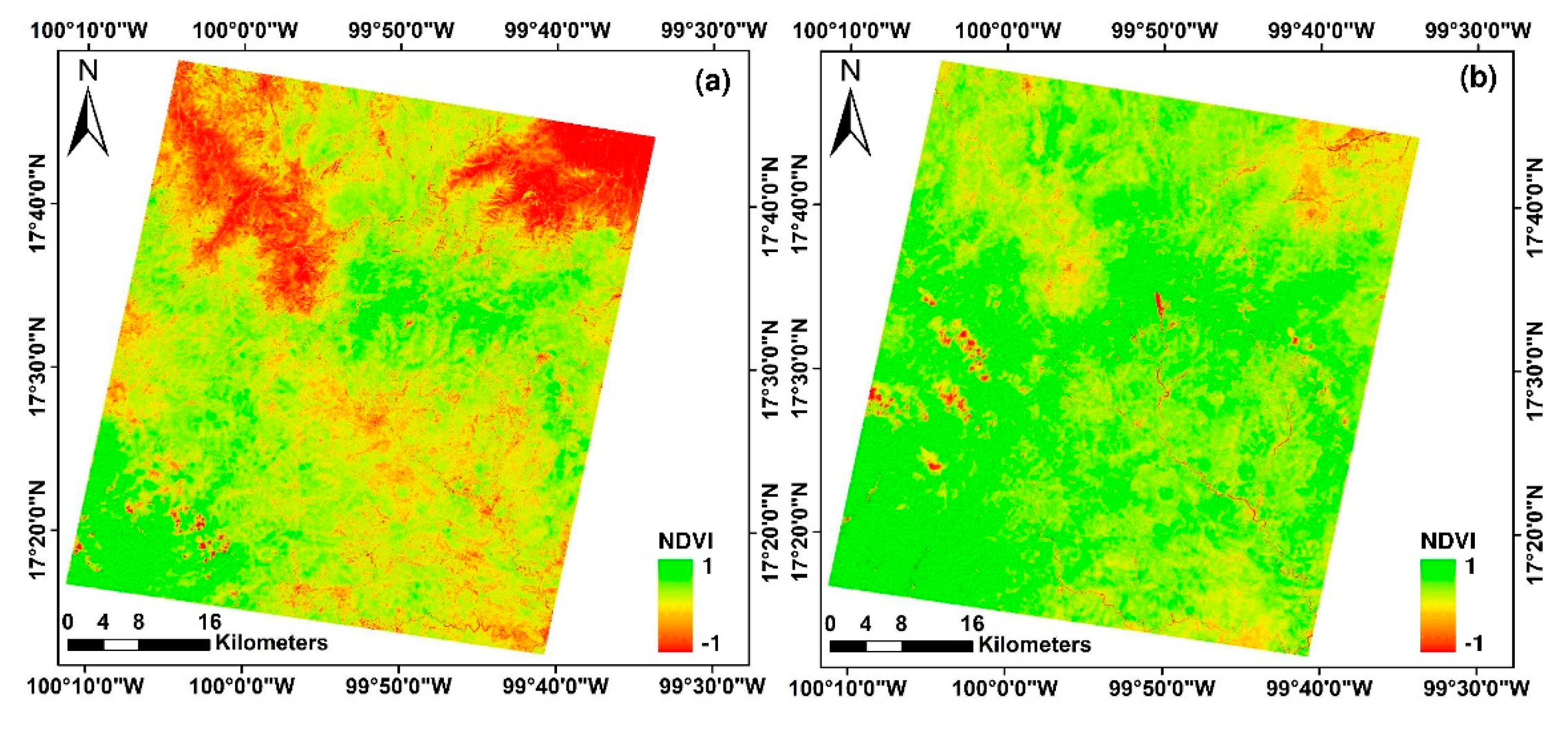 Карта с индексом ndvi