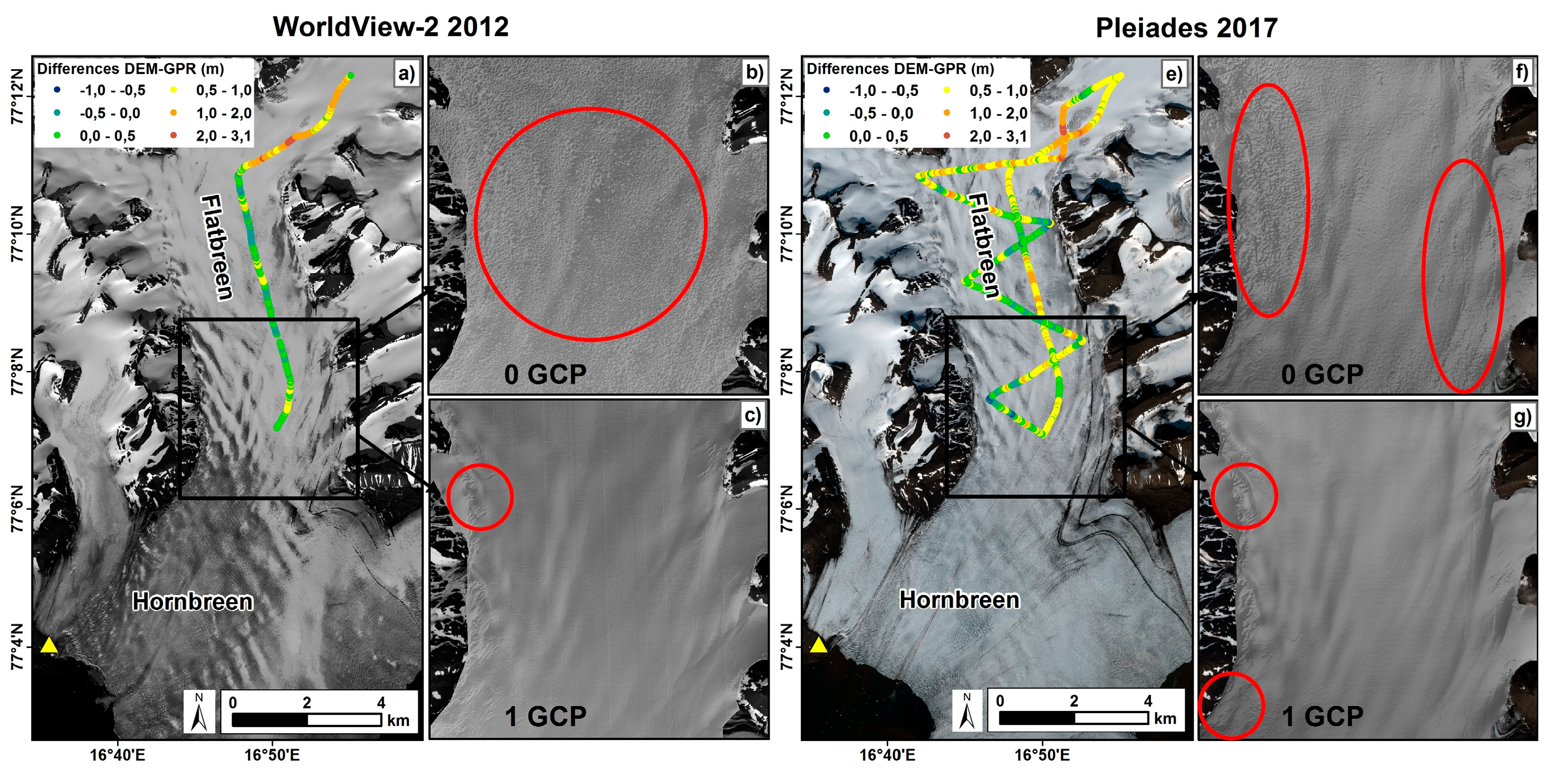 Remote Sensing Free Full Text Quality Assessment And Glaciological Applications Of Digital Elevation Models Derived From Space Borne And Aerial Images Over Two Tidewater Glaciers Of Southern Spitsbergen Html