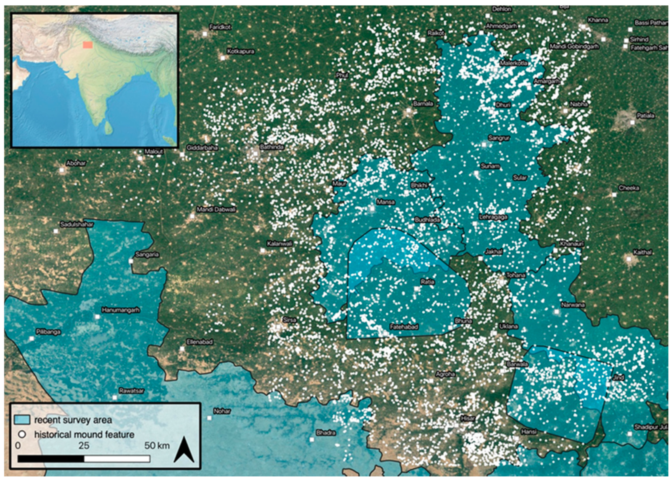 Remote Sensing Free Full Text Re Discovering Ancient Landscapes Archaeological Survey Of Mound Features From Historical Maps In Northwest India And Implications For Investigating The Large Scale Distribution Of Cultural Heritage Sites In