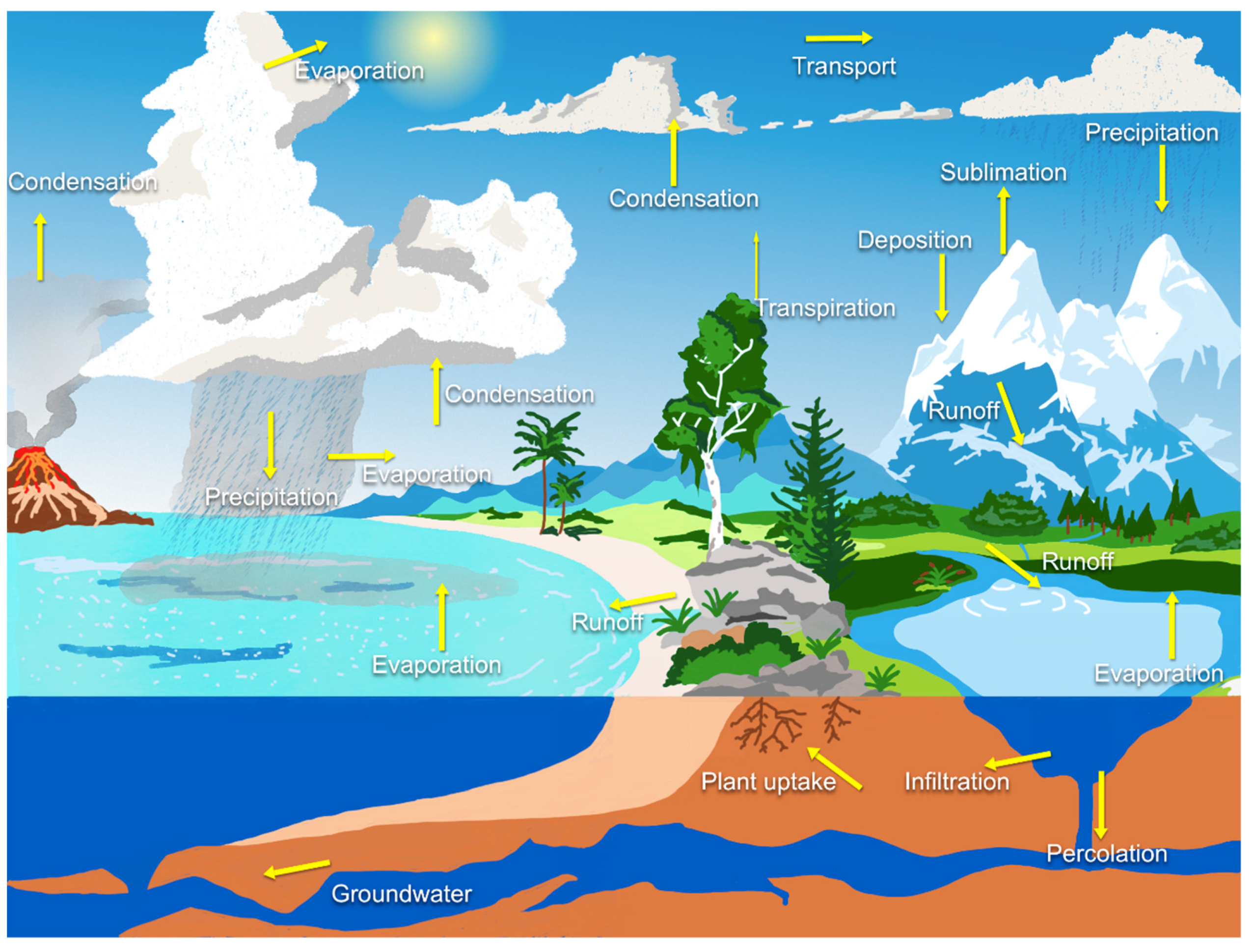 The artist view of the global water cycle and the WCOM This is the