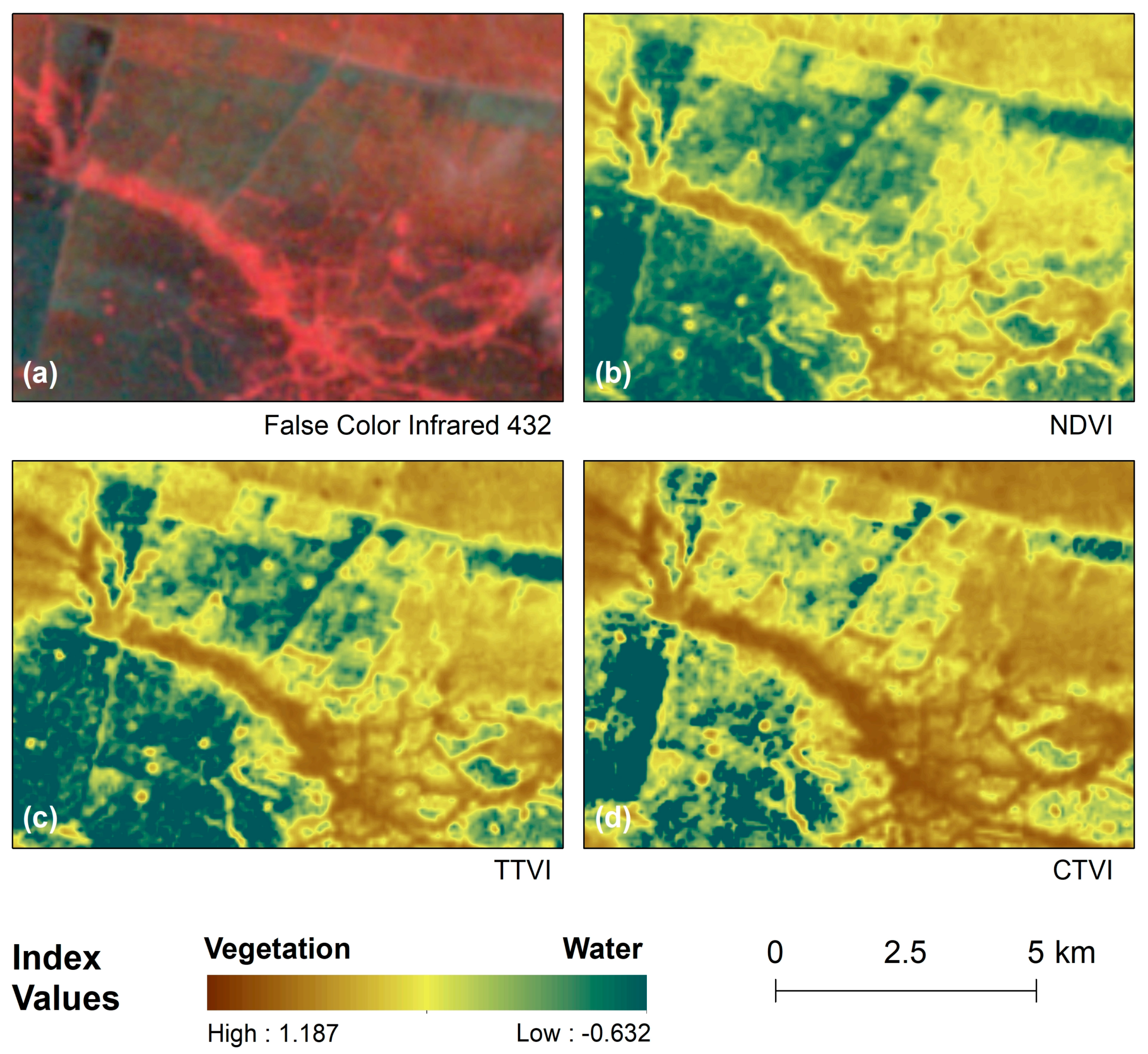 Карта с индексом ndvi