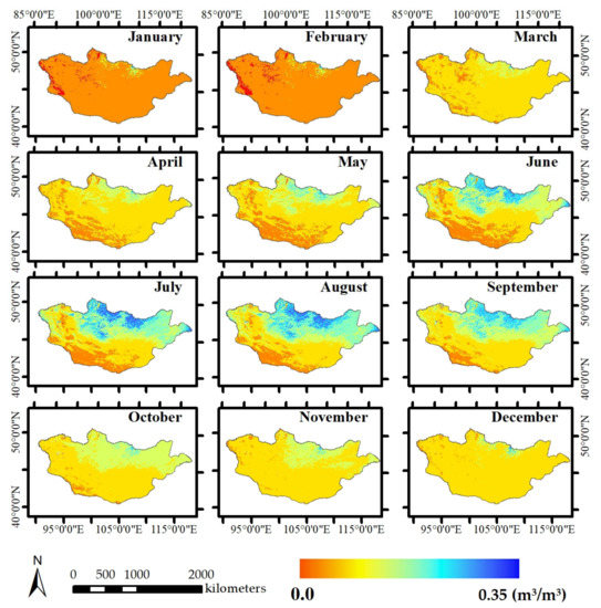 Spatial Distribution of Soil Moisture in Mongolia Using SMAP and MODIS ...