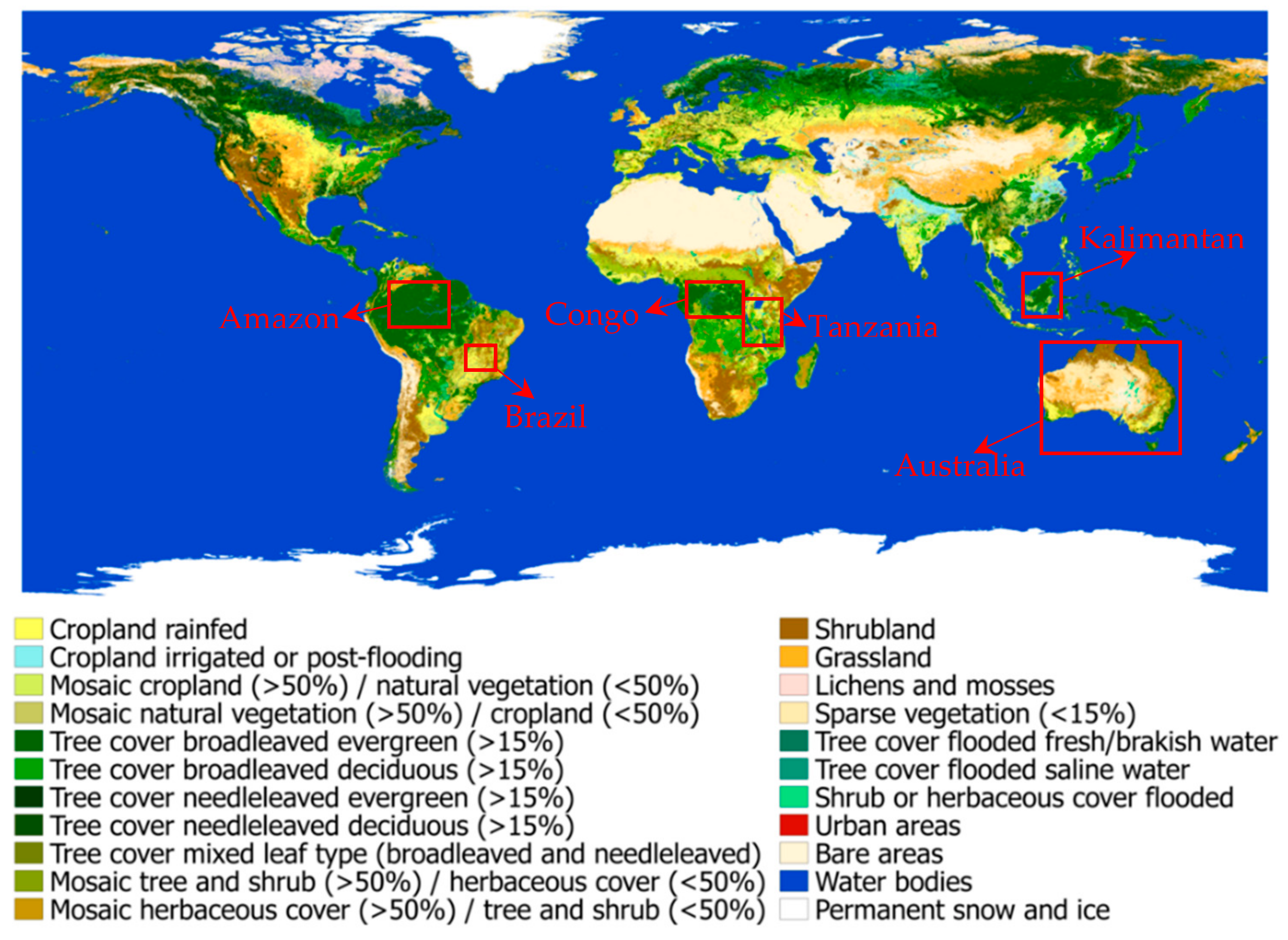 Land Cover. Land Cover Mapping. International Geosphere-Biosphere programme. Biogeography Map.