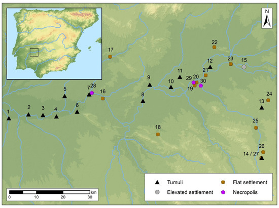 Map showing approximate locations of major archaoelogical traditions in