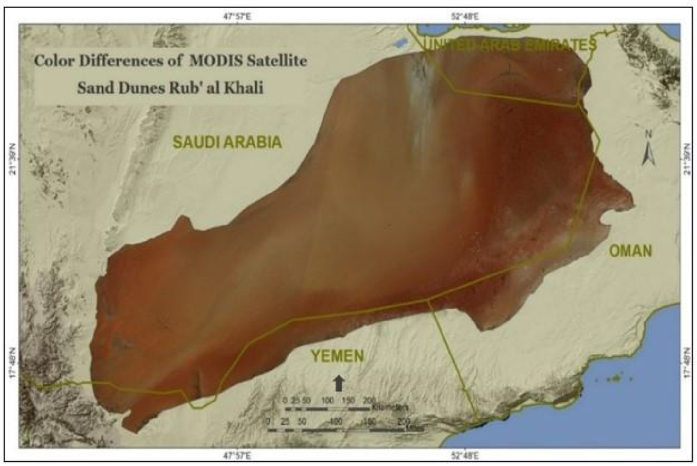 Rub Al Khali Desert On World Map Remotesensing 14 01216 G006
