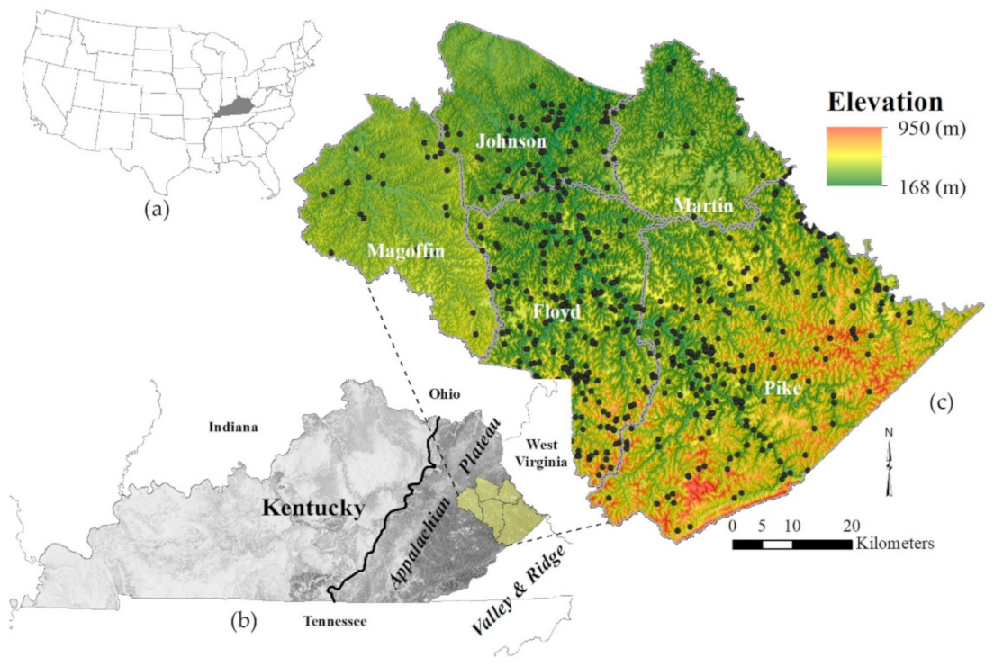 Kentucky Population Density Map