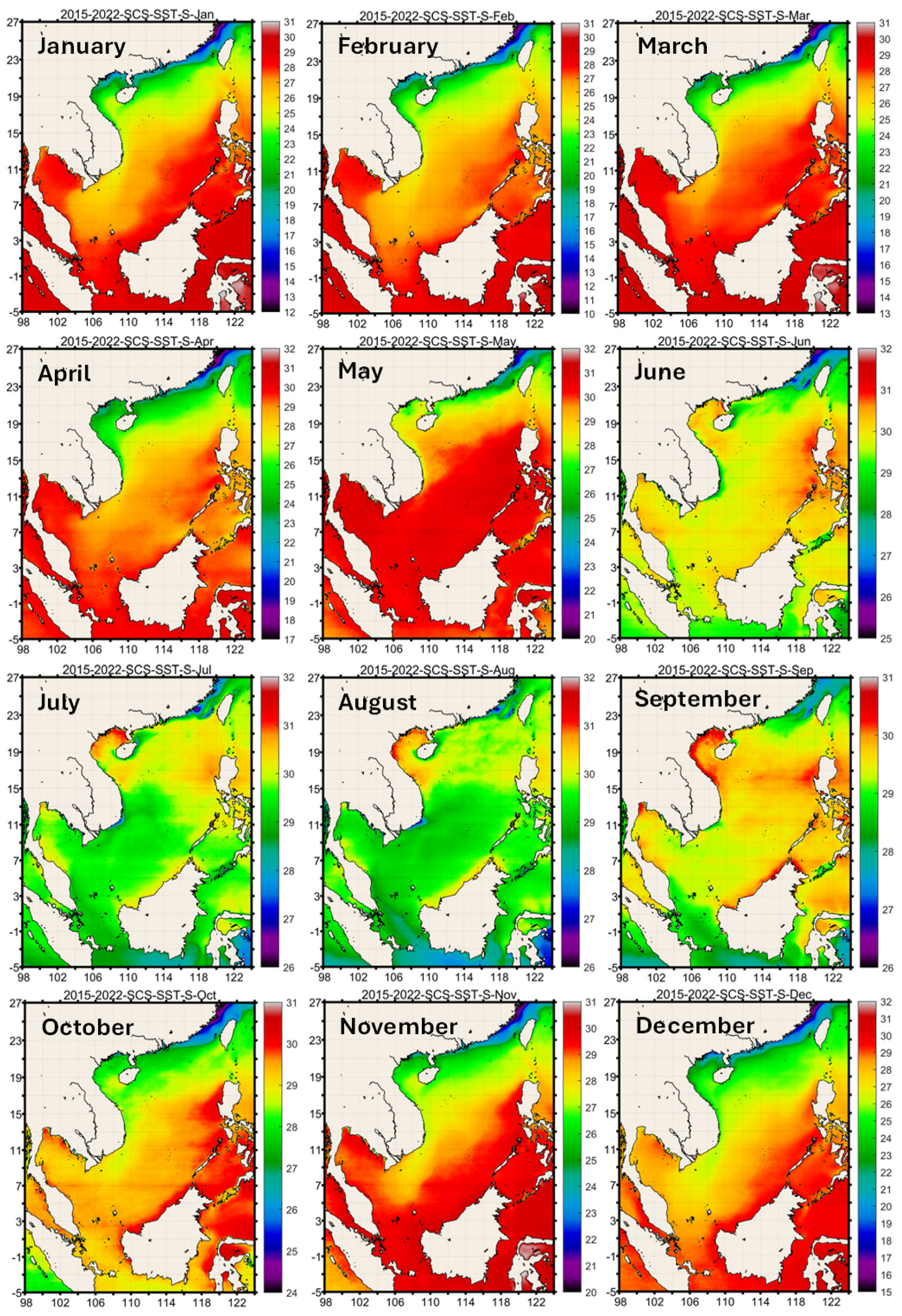 South China Sea SST Fronts, 2015–2022