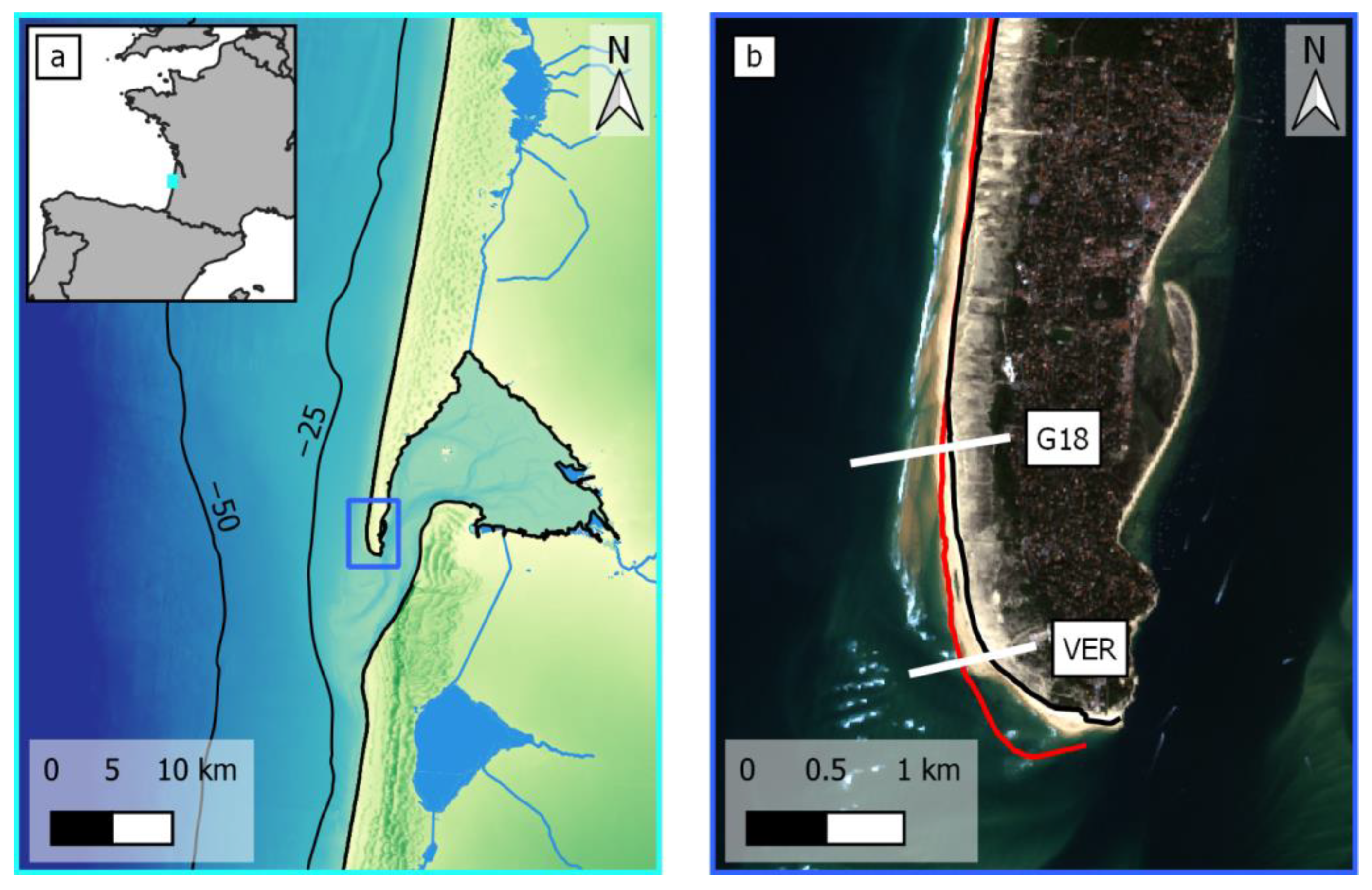 Multi-Decadal Shoreline Variability Along the Cap Ferret