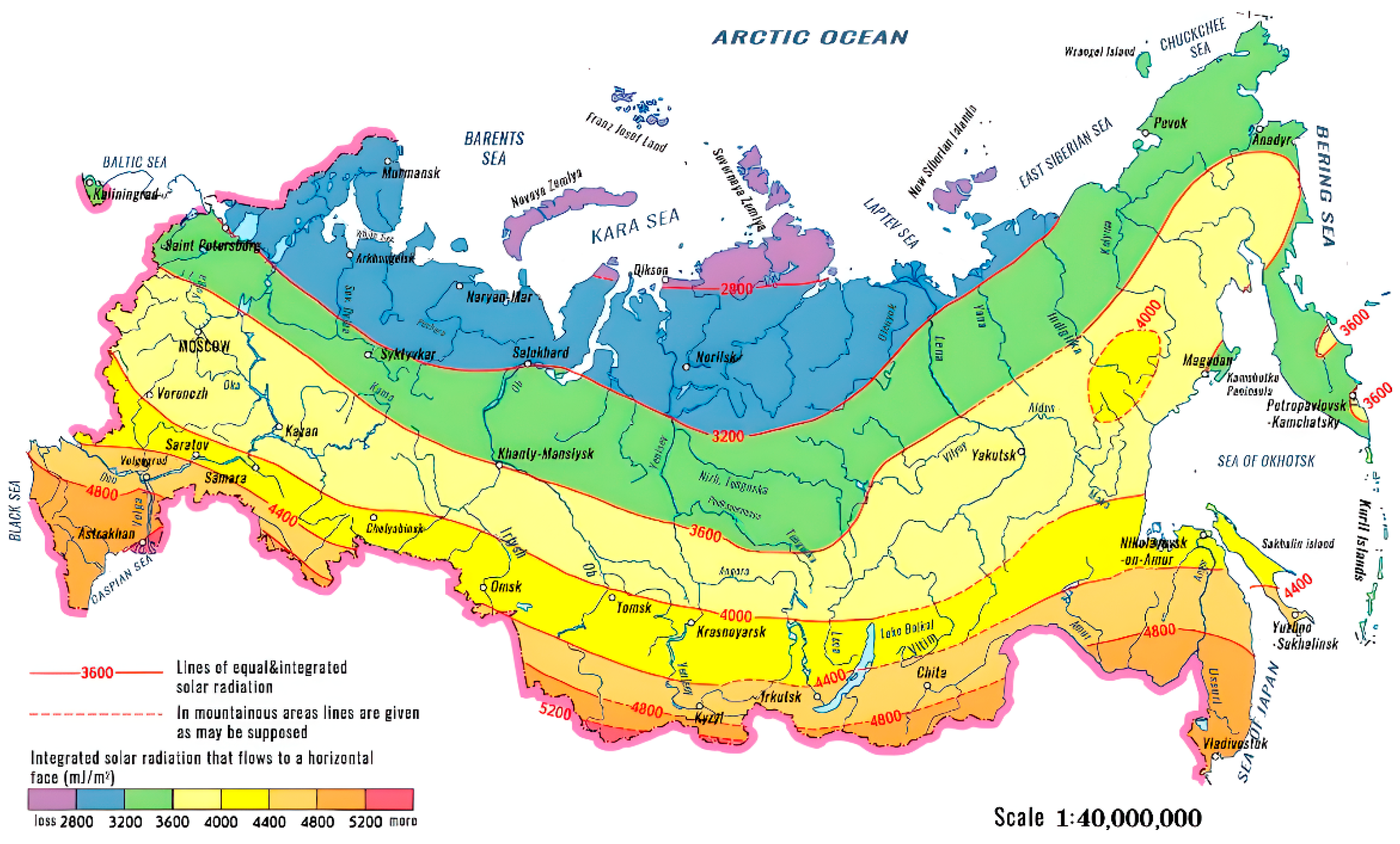Любом климатической зоне. Карта солнечной радиации на территории России. Суммарная Солнечная радиация на территории России. Зоны солнечной радиации в России. Карта суммарной радиации России.