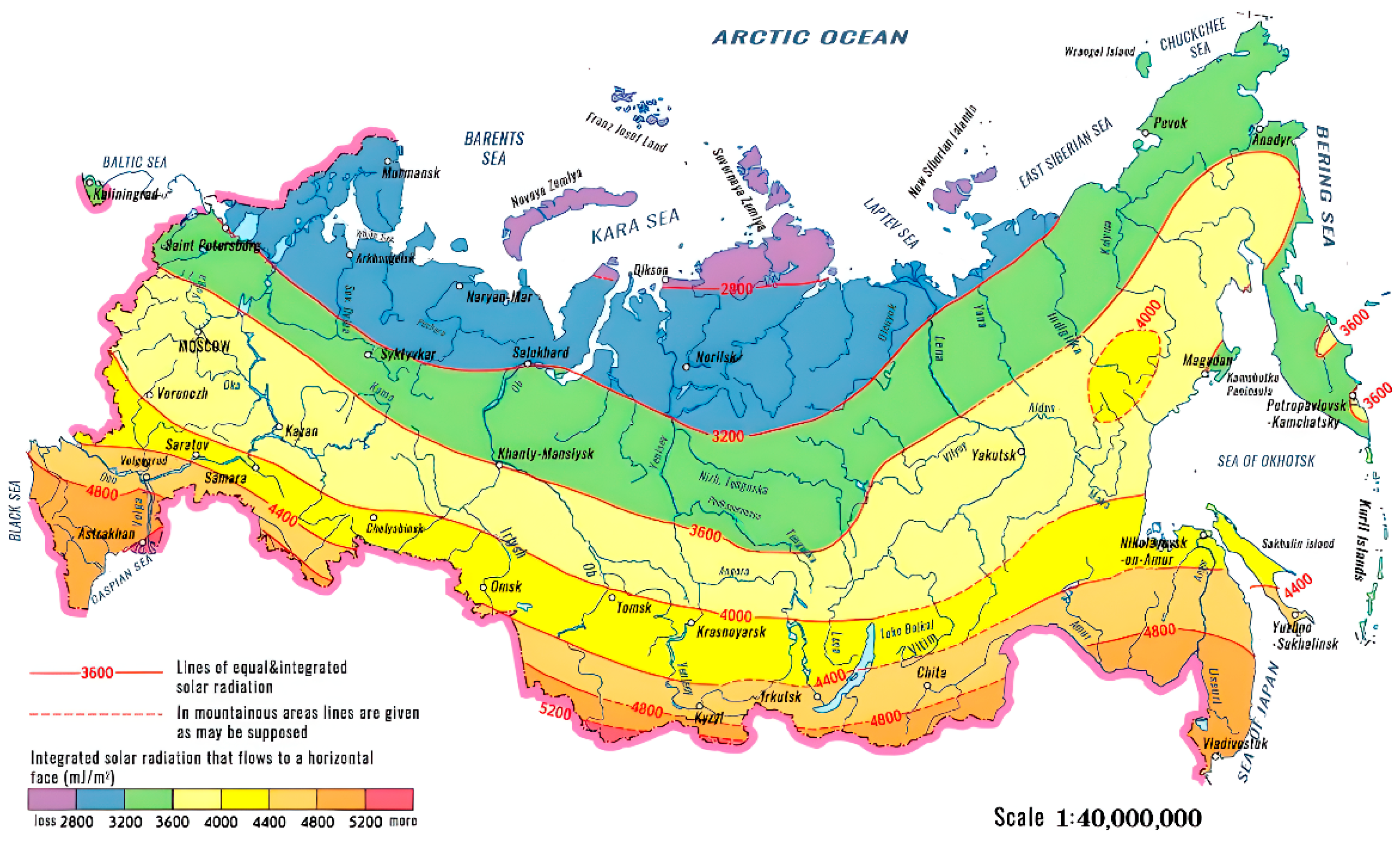 Суммарная солнечная радиация россия