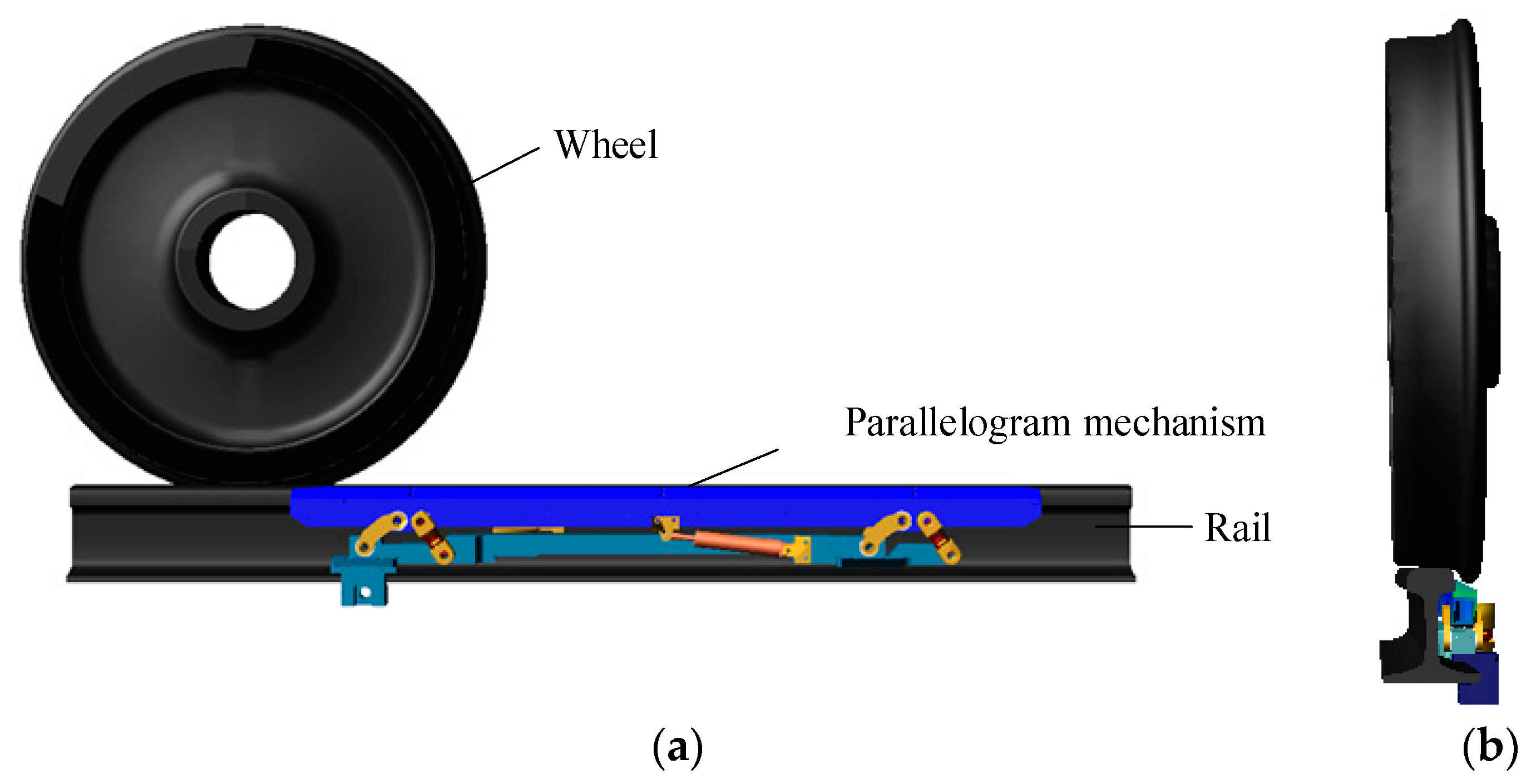 Railway Wheel Flat Detection System Based on a Parallelogram Mechanism