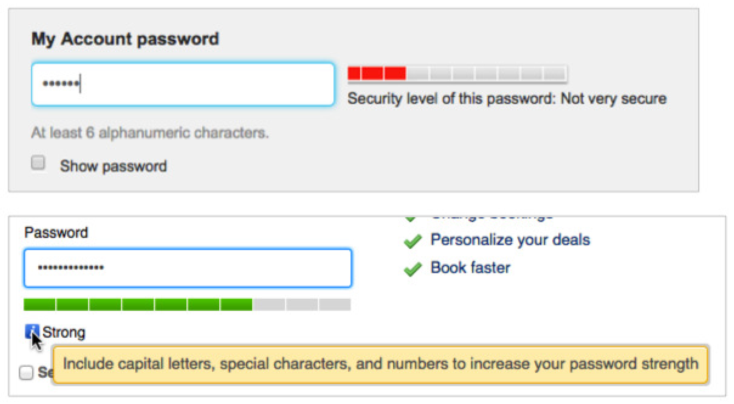 Password Security Level. Password level password