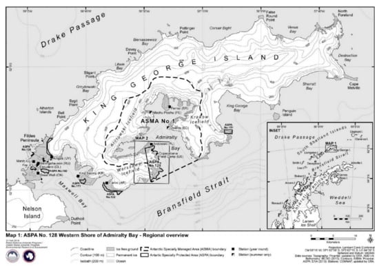 Top left: localization map of Potter Peninsula in the maritime