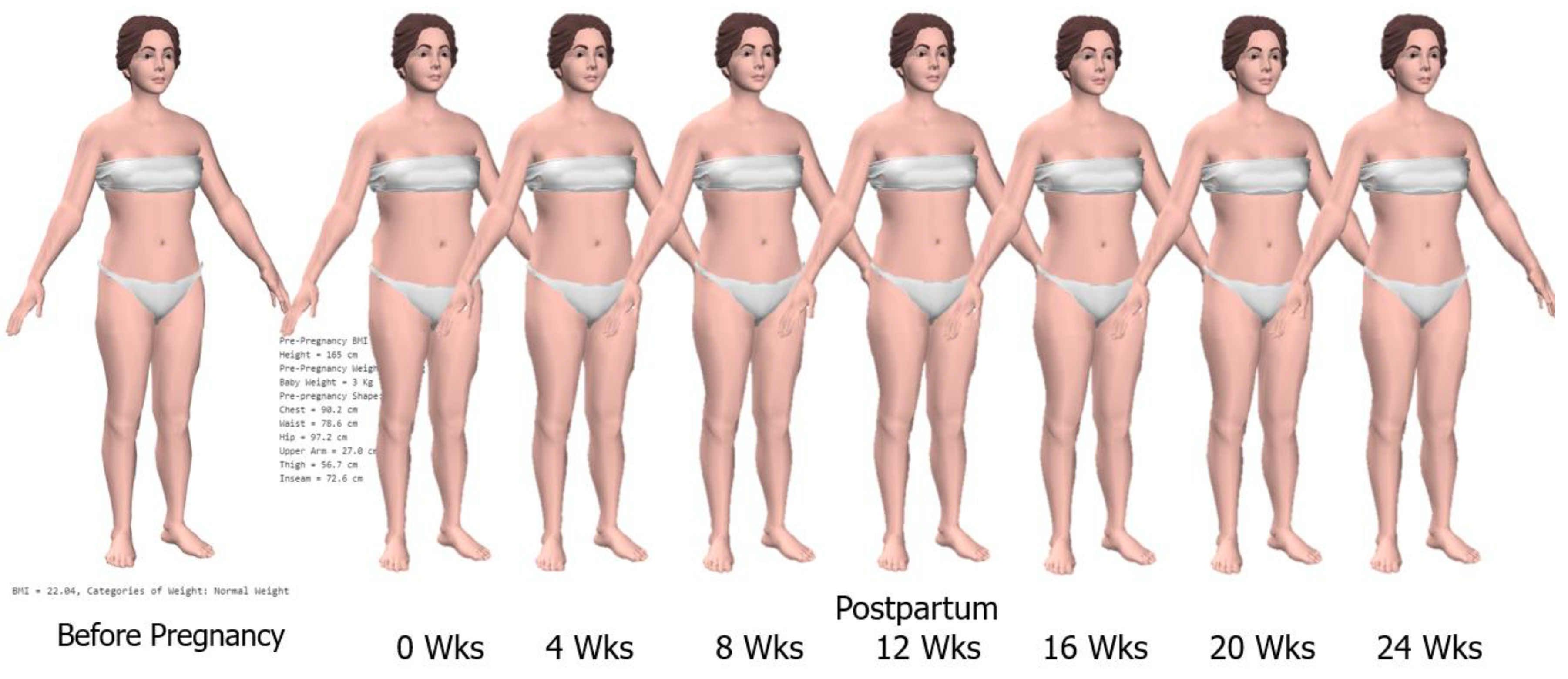 Sensors Free Full Text Simulation Of 3d Body Shapes For Pregnant And Postpartum Women Html