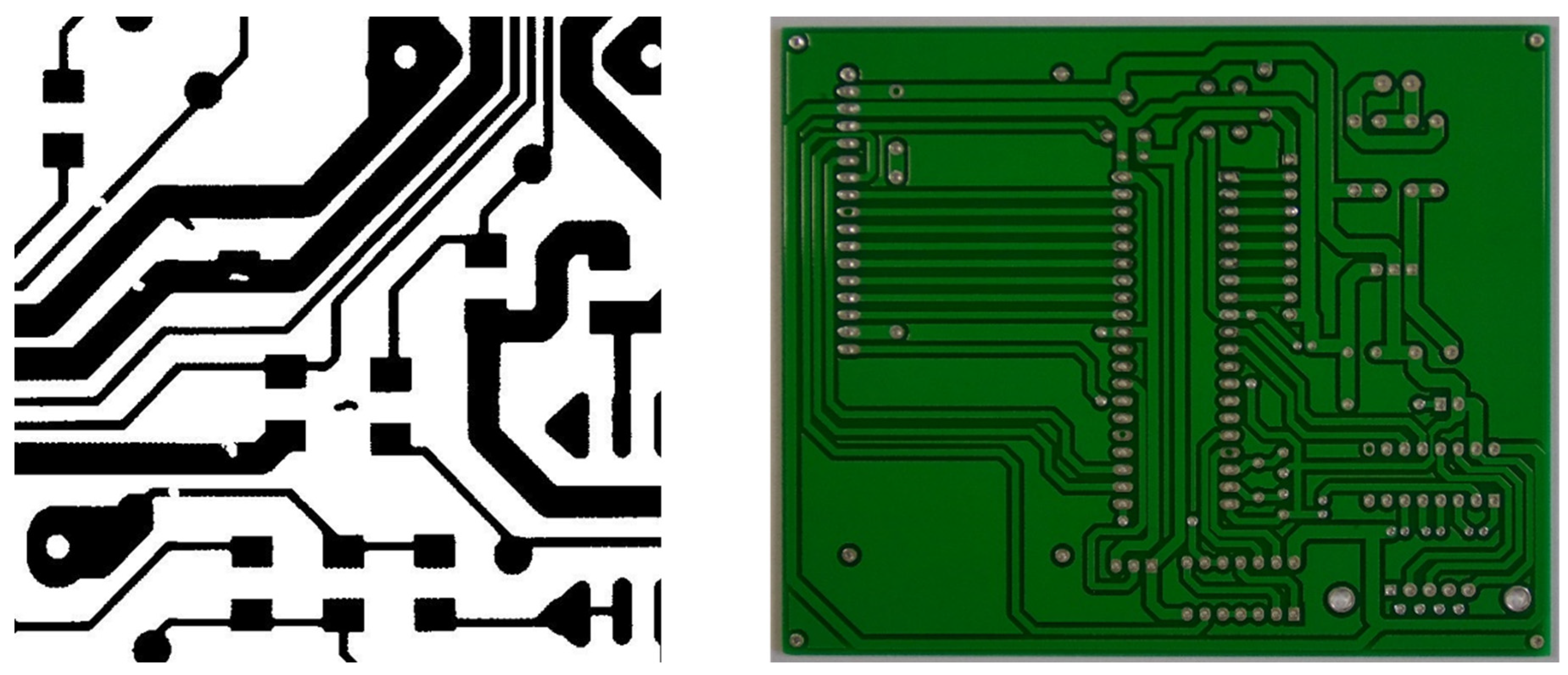 Left is from DeepPCB and right is from PKU-PCB./p.