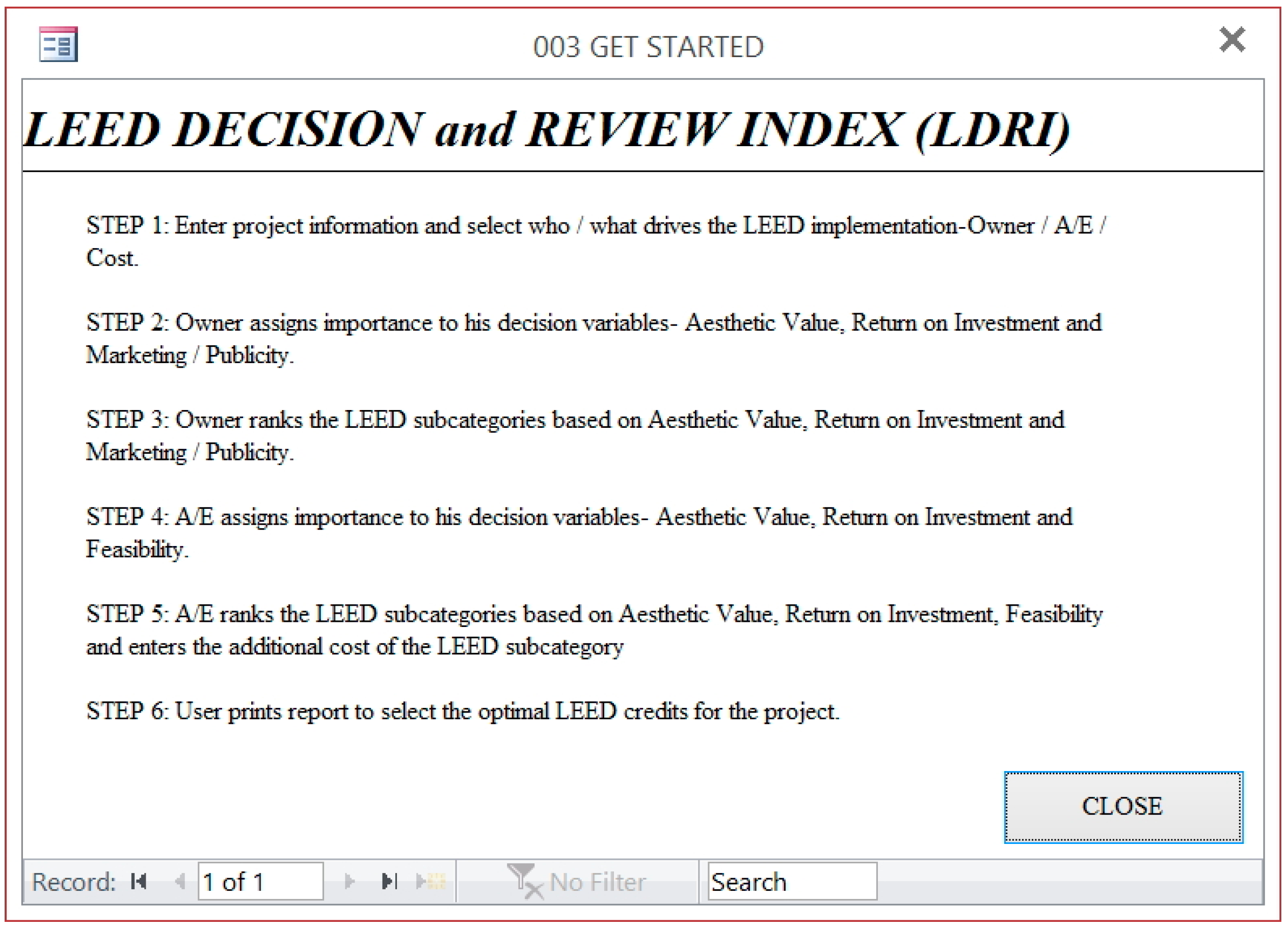 Leed Point System Chart