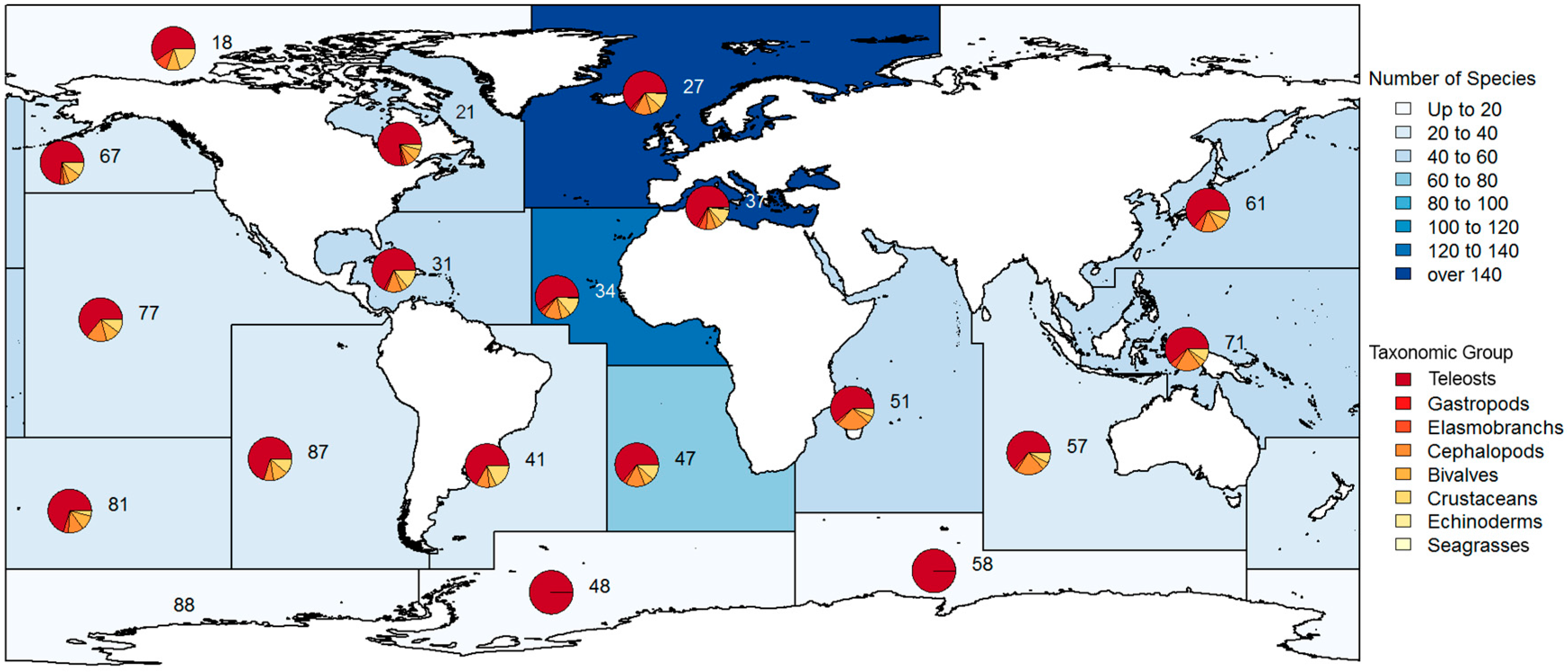 Major Fisheries Of The World Chart