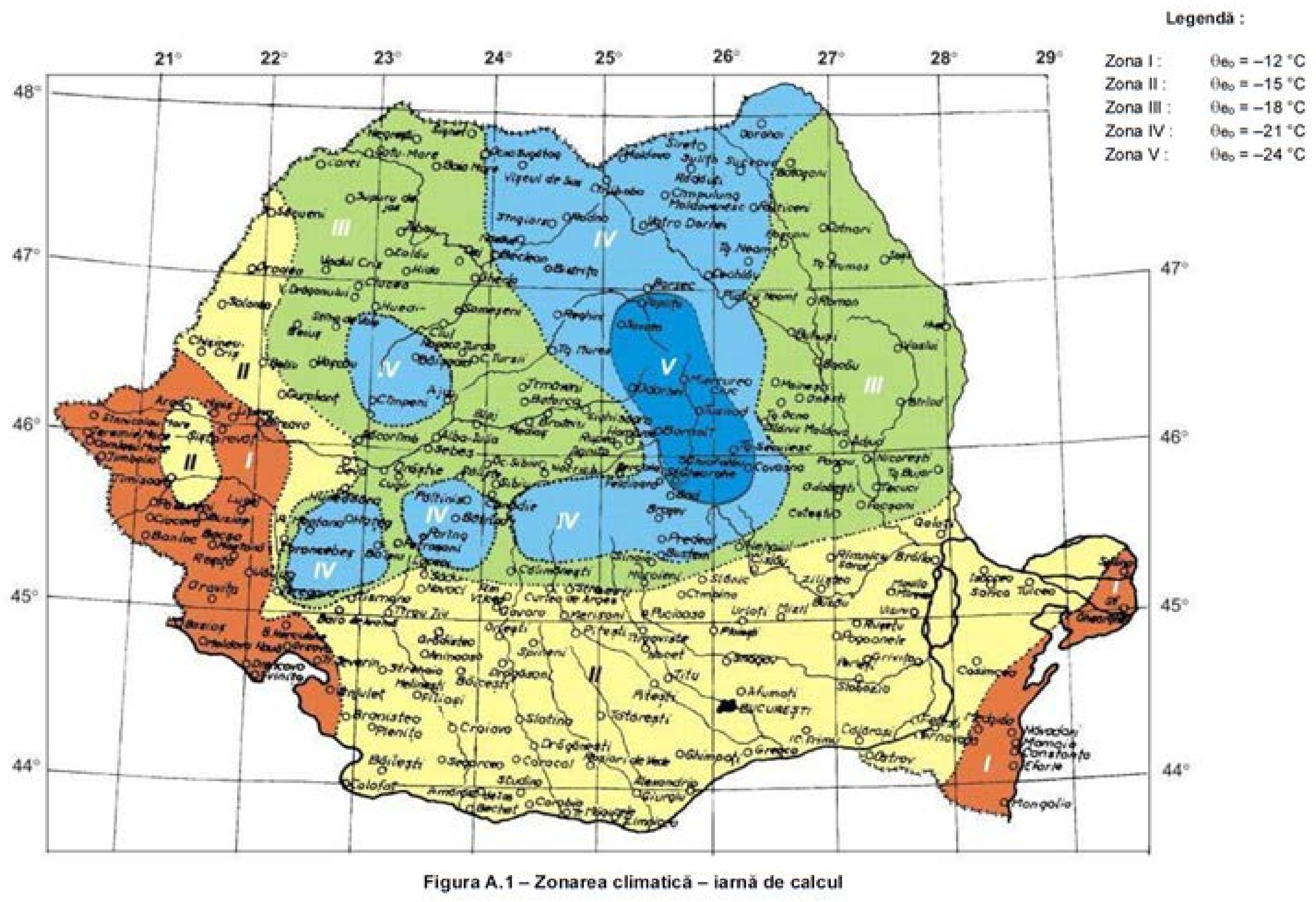 Румыния климат карта