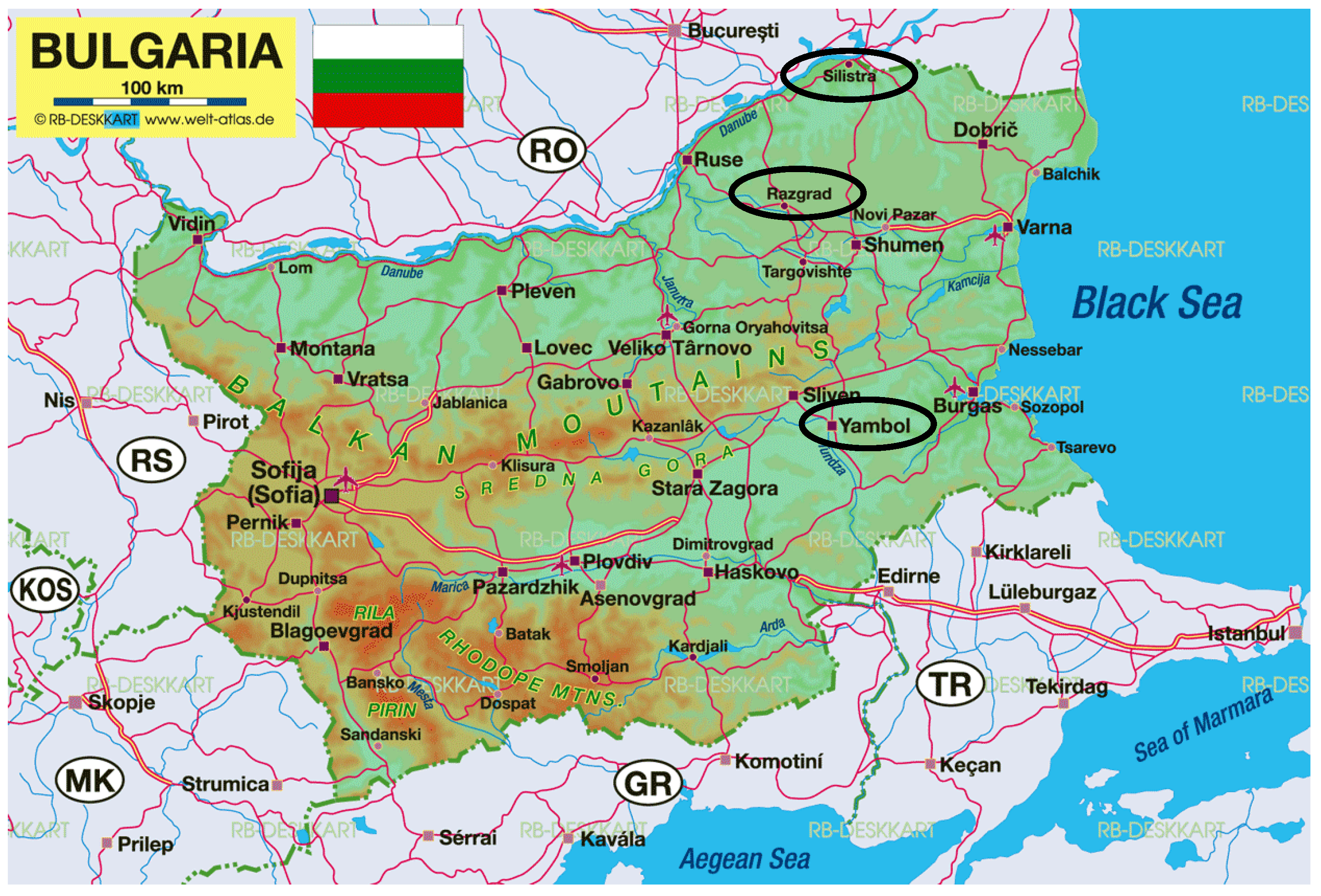 Карта городов болгарии на русском. Болгария на карте. Границы Болгарии на карте. Географическая карта Болгарии. Достопримечательности Болгарии на карте.