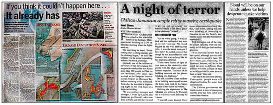 Earthquake news coverage