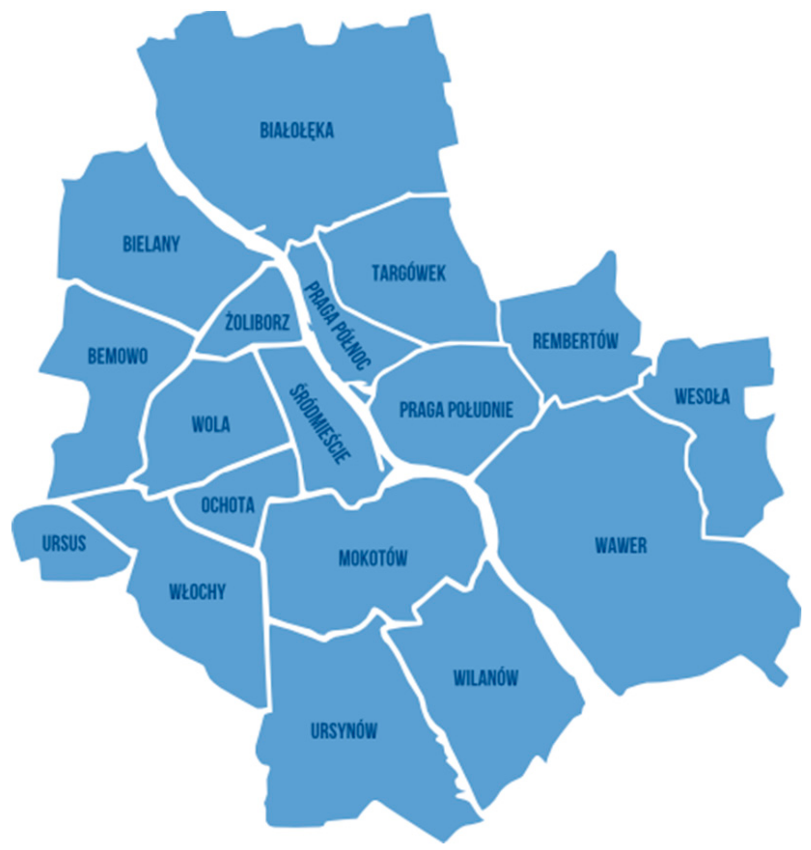 Варшава карта районов