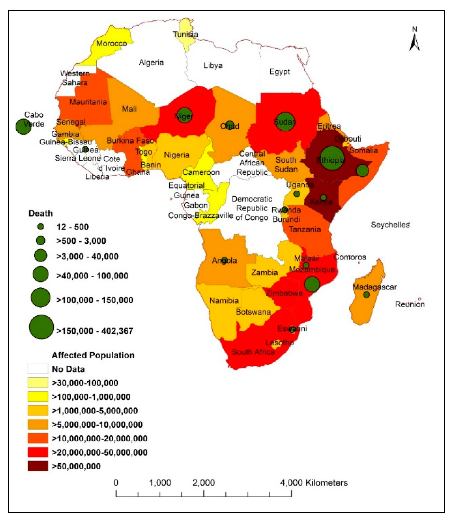 droughts in africa map