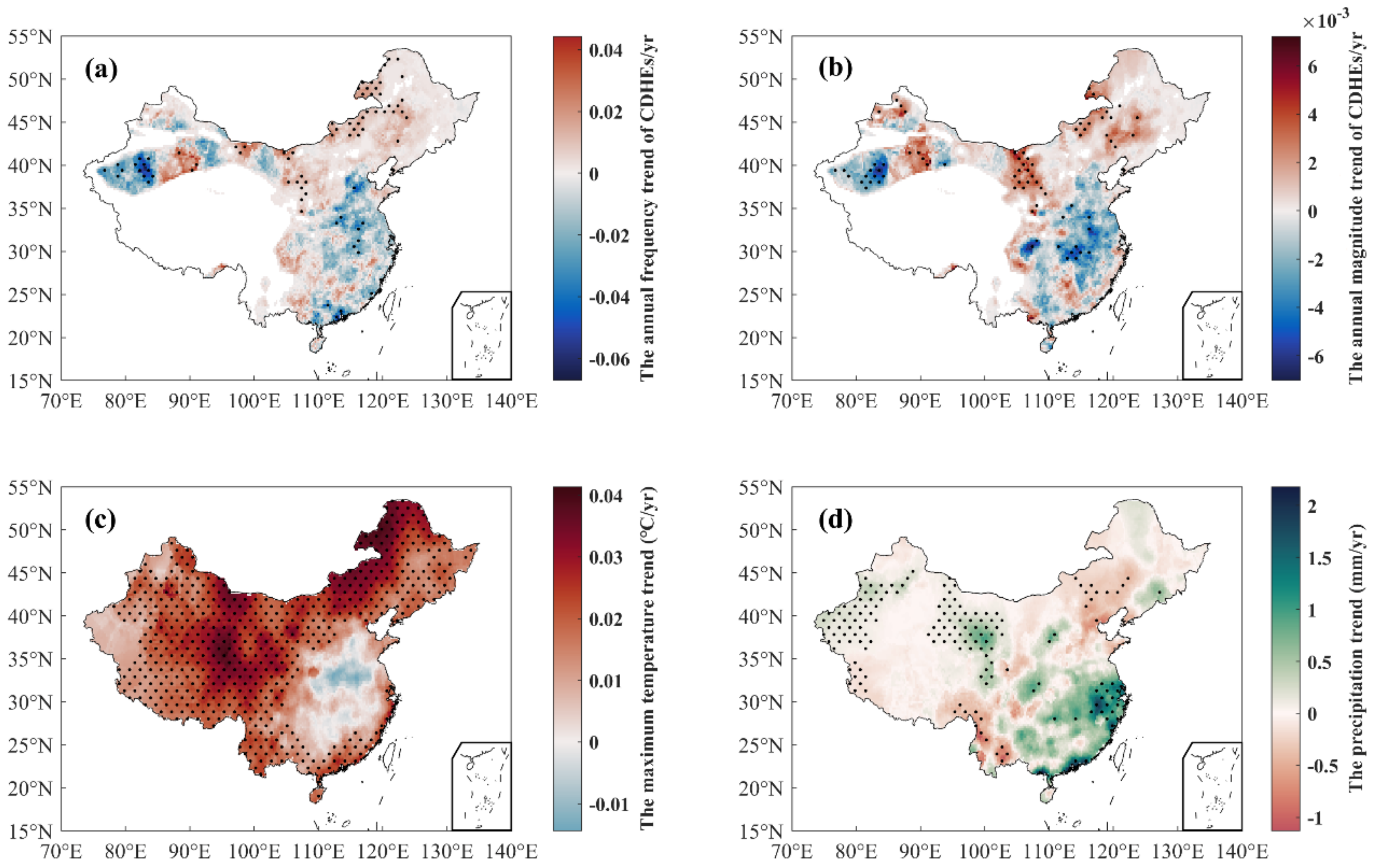 The Study on Compound Drought and Heatwave Events in China Using ...