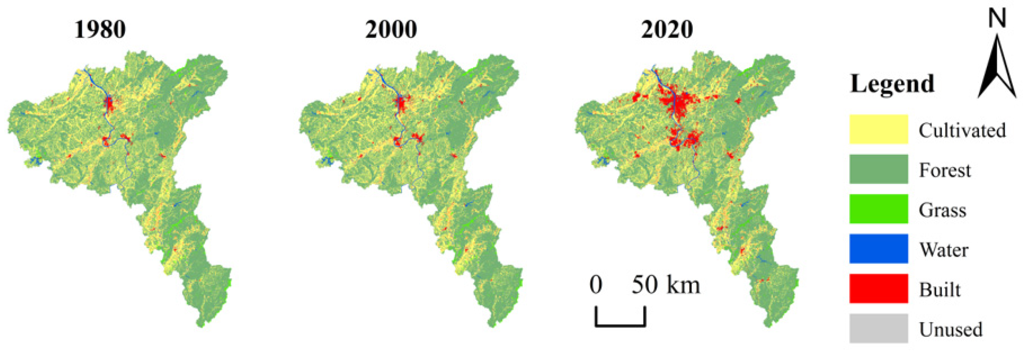 Sustainability Free FullText Study on Land Use Changes in ChangshaZhuzhouXiangtan under