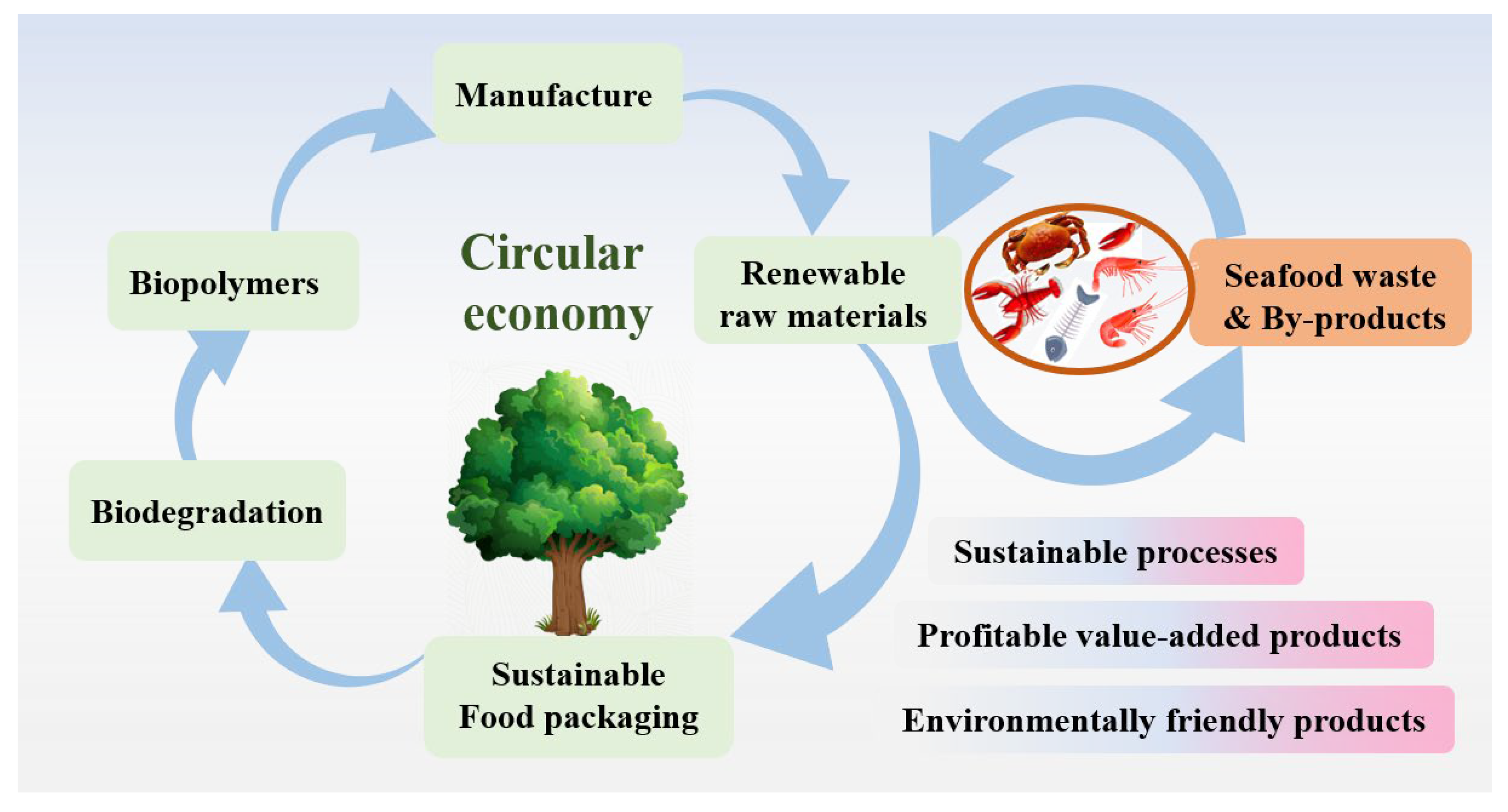 Seafood Waste-Based Materials for Sustainable Food Packing: From 