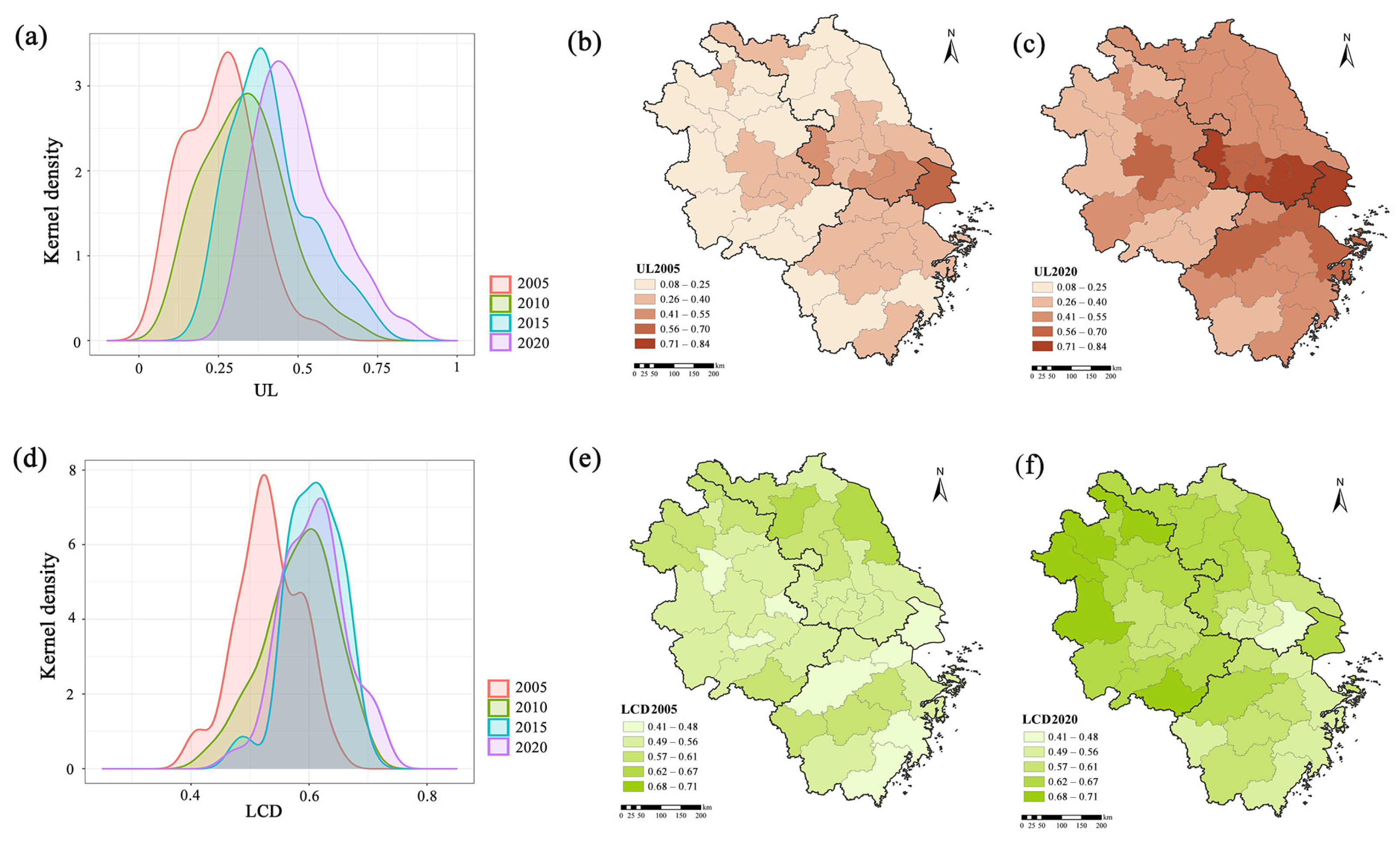 Spatiotemporal Patterns and Driving Factors of Green and Low