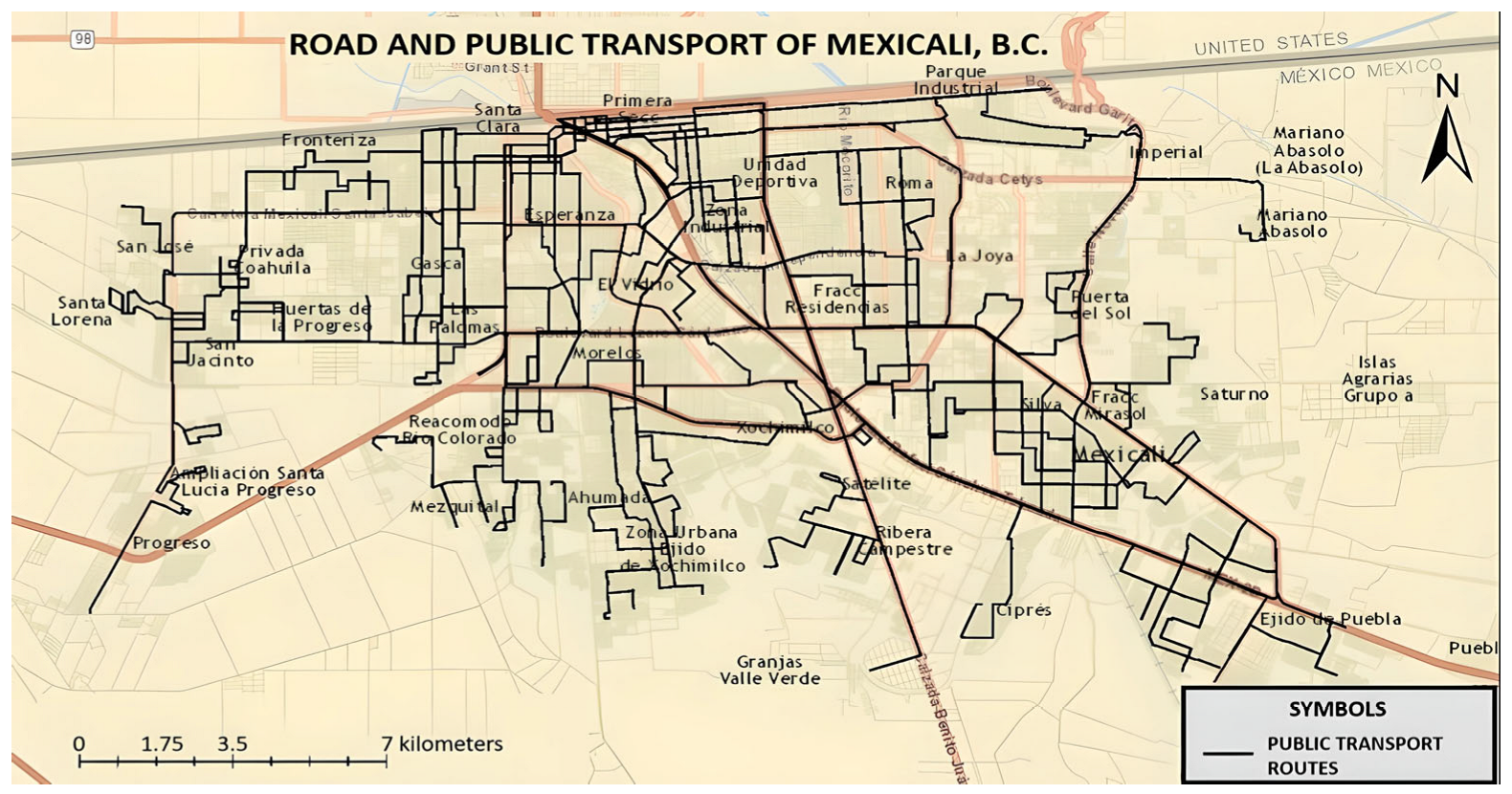 Spatial Analysis of Public Transport and Urban Mobility in Mexicali, B ...