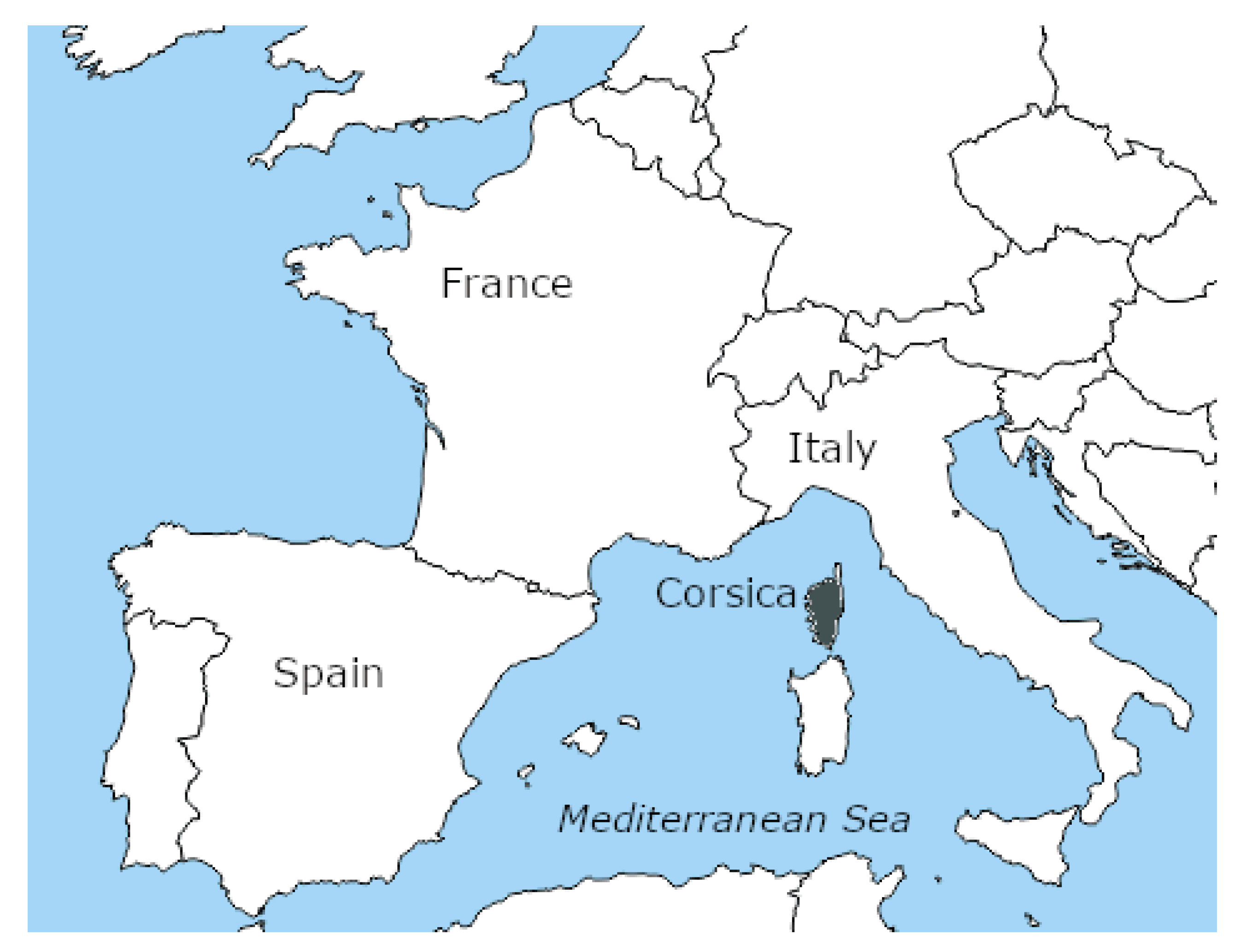 Франция море карта