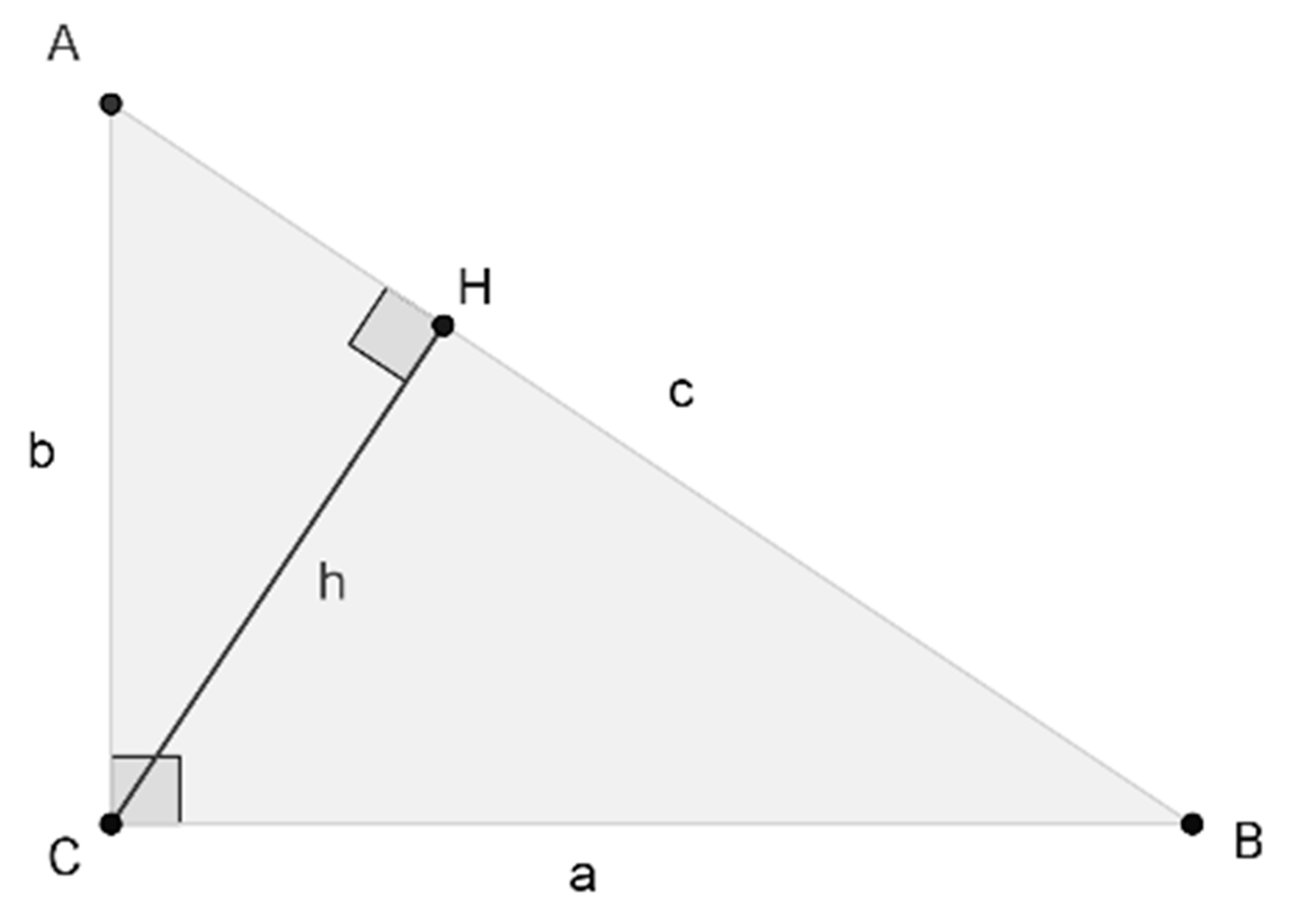 Формула Пифагора. Высота из прямого угла прямоугольного треугольника.