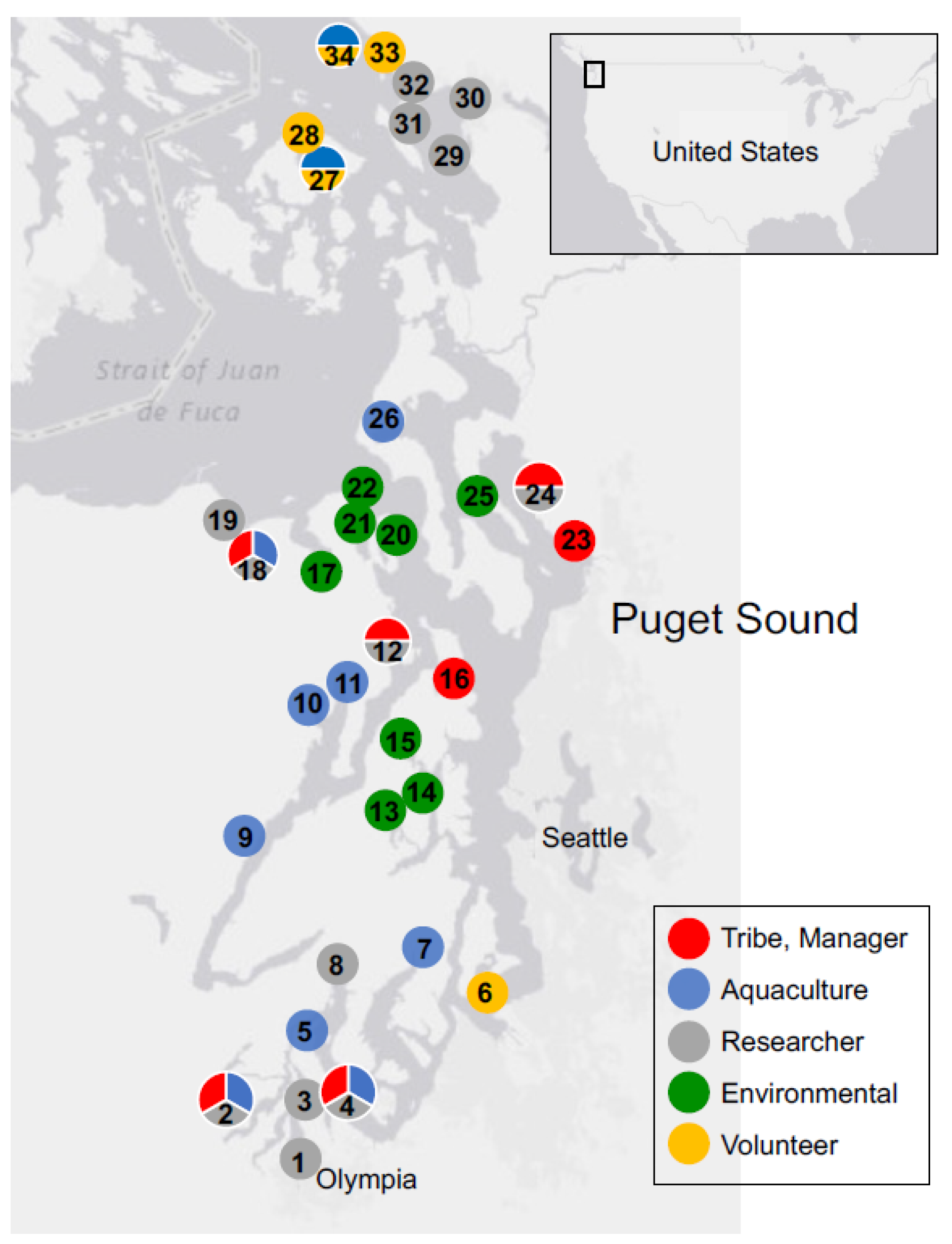 3 Distribution map of the nine toxic species of the genus