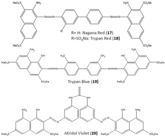 Chemical structures of synthetic dyes.