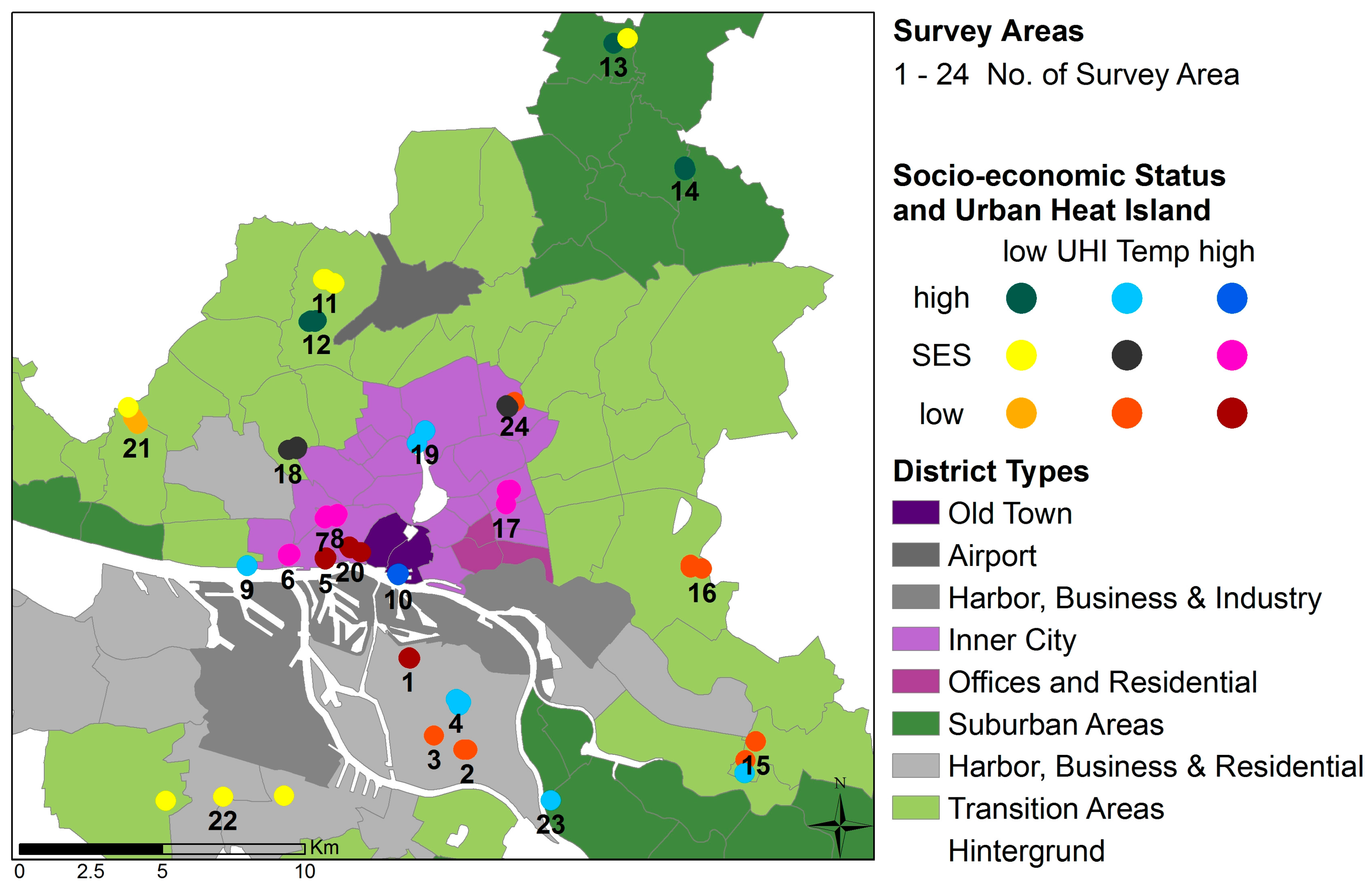 strong Figure 1/strong br/ p Distribution of survey areas over Hamburg